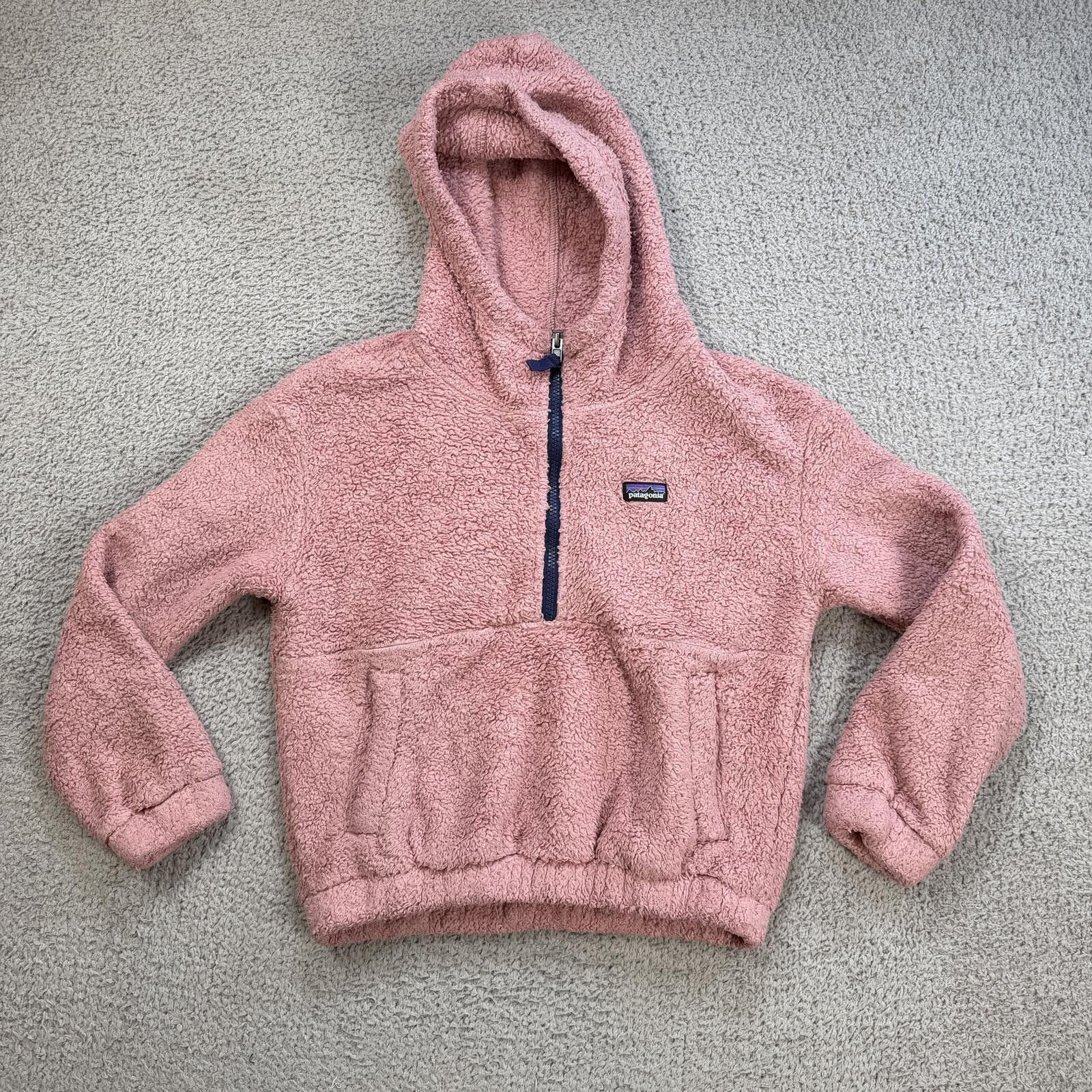 Patagonia Patagonia Pink Sherpa Fleece Hoodie Youth L Quarter Jacket Size L / US 10 / IT 46 - 1 Thumbnail