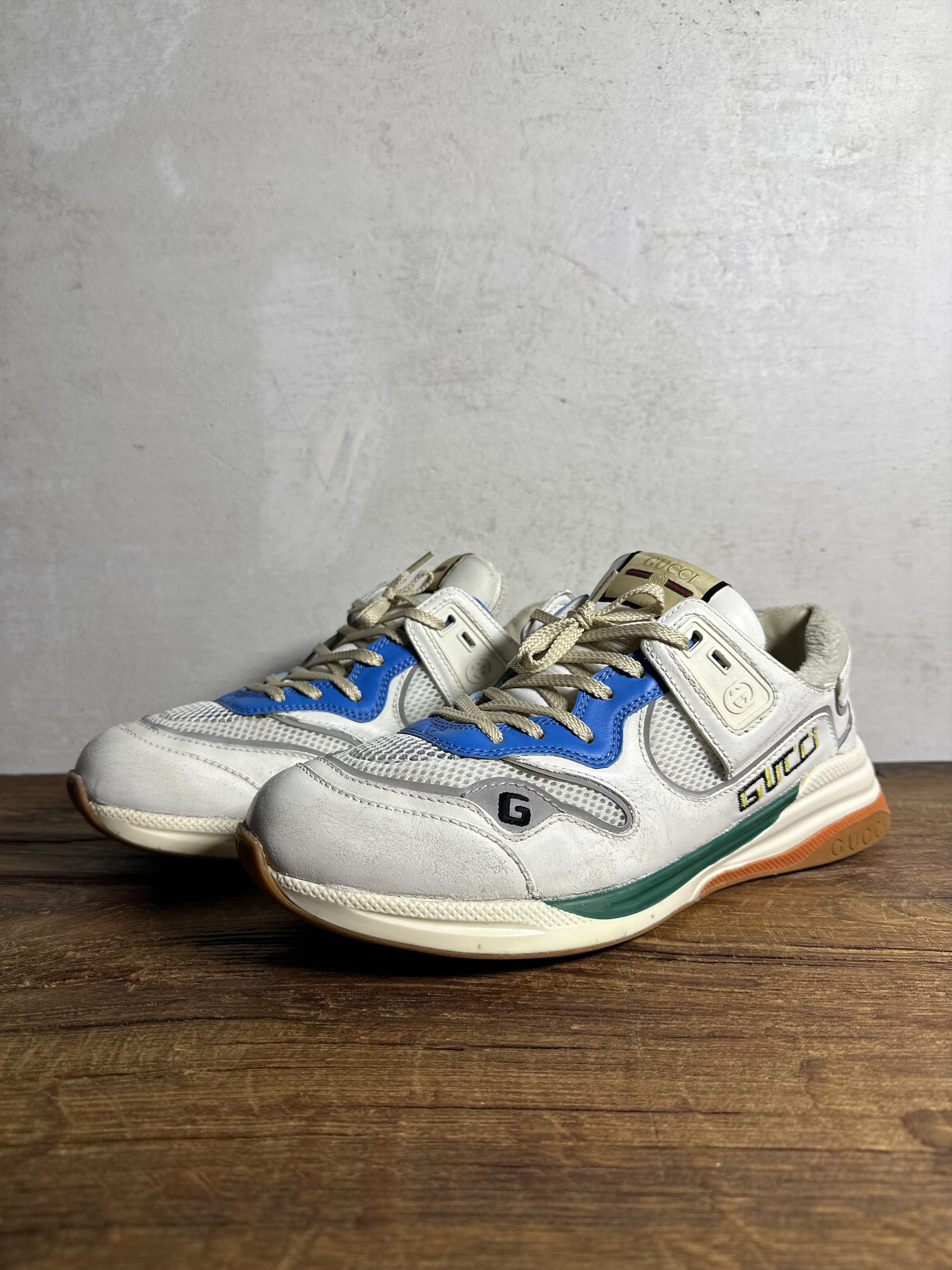 Gucci Gucci Ultrapace Distressed White Sneakers Size US 10 / EU 43 - 1 Thumbnail