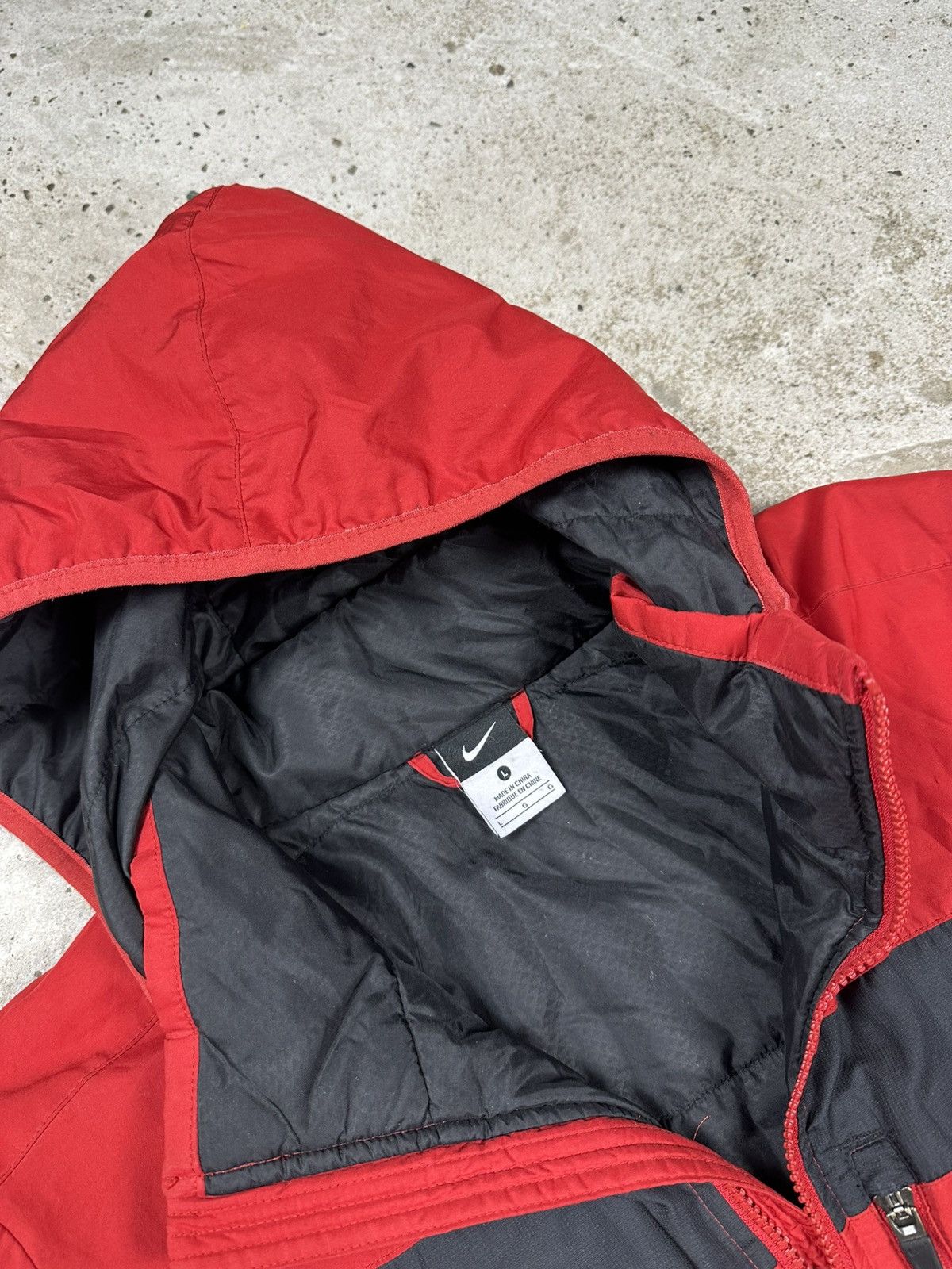 Nike × Vintage Vintage Y2K Nike Red Hooded Track Jacket Swoosh Size US L / EU 52-54 / 3 - 8 Thumbnail