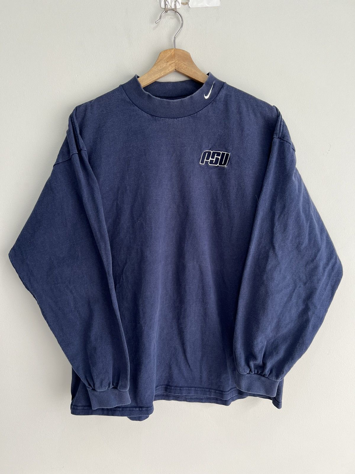 Nike Vintage Nike Psu Mock Neck Shirt Longsleeve Size US XL / EU 56 / 4 - 1 Thumbnail