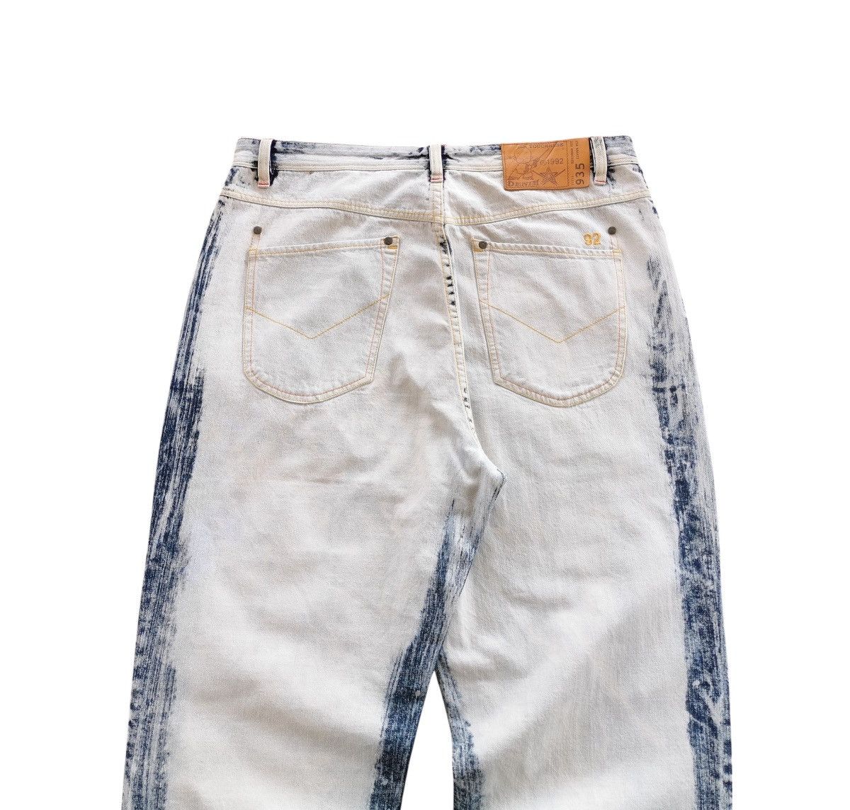 JNCO Touchbase 935 Baggy Jeans White with Blue Acid Wash Size 36 Size US 36 / EU 52 - 3 Thumbnail