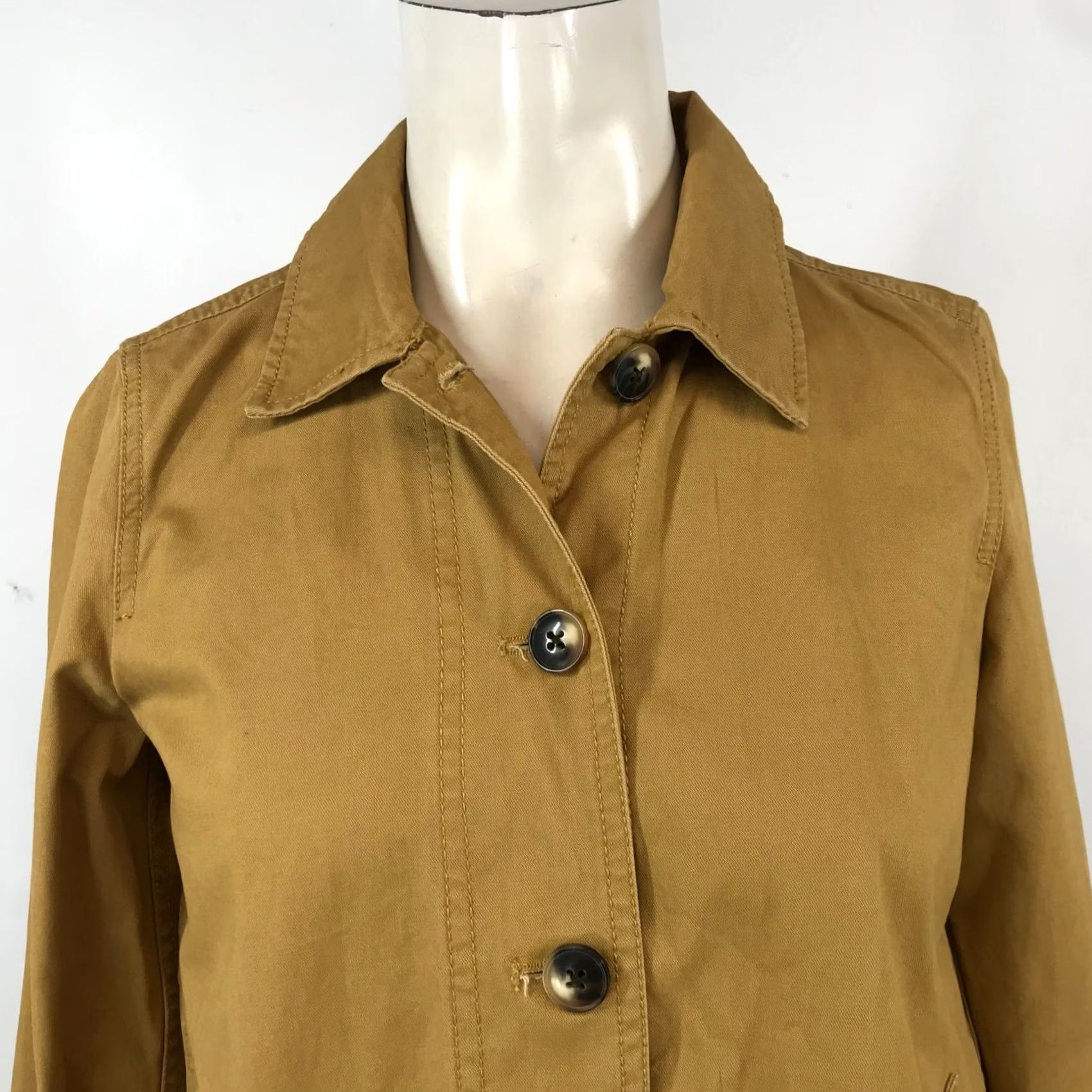 Madewell MADEWELL Women's XXS Long Sleeve Button Up Pleated Back Cotton Jacket Size XXS / US 00 / IT 34 - 2 Thumbnail