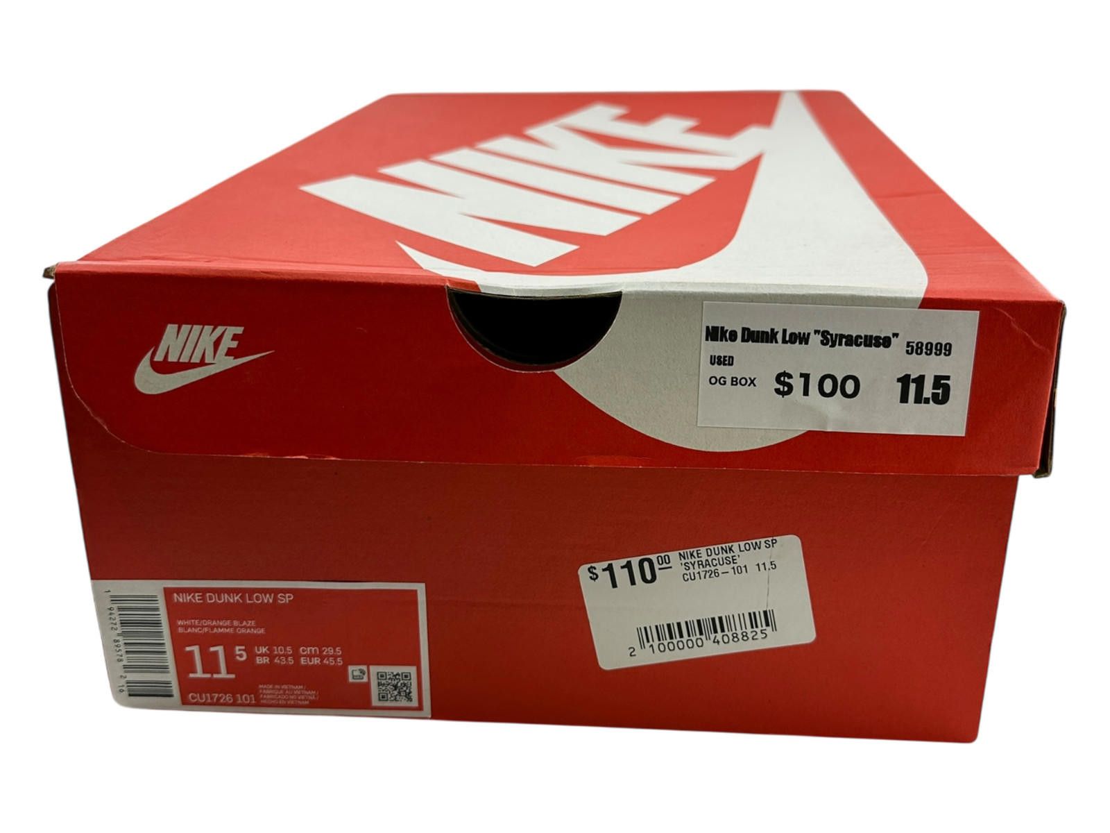 Nike Nike Dunk Low Syracuse 11.5 Used OG Box Size US 11.5 / EU 44-45 - 6 Thumbnail