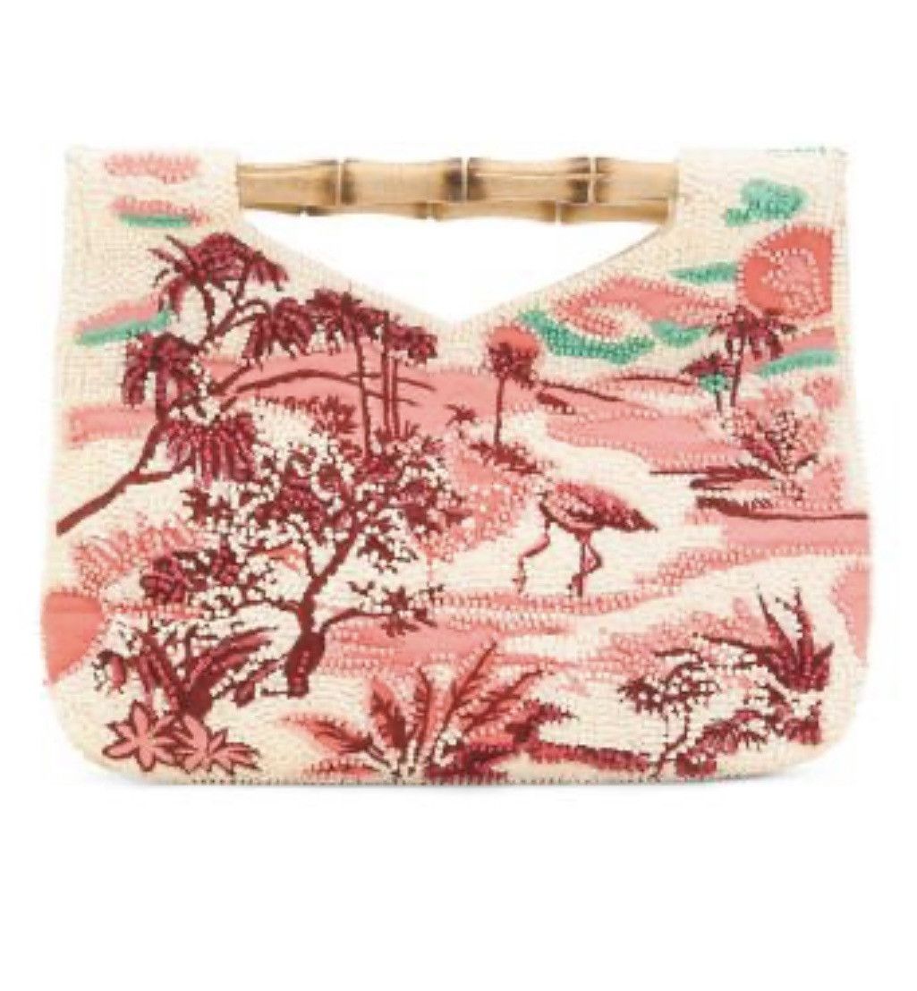 Other Handcrafted in India Beaded Bamboo Handle Clutch Size ONE SIZE - 1 Thumbnail