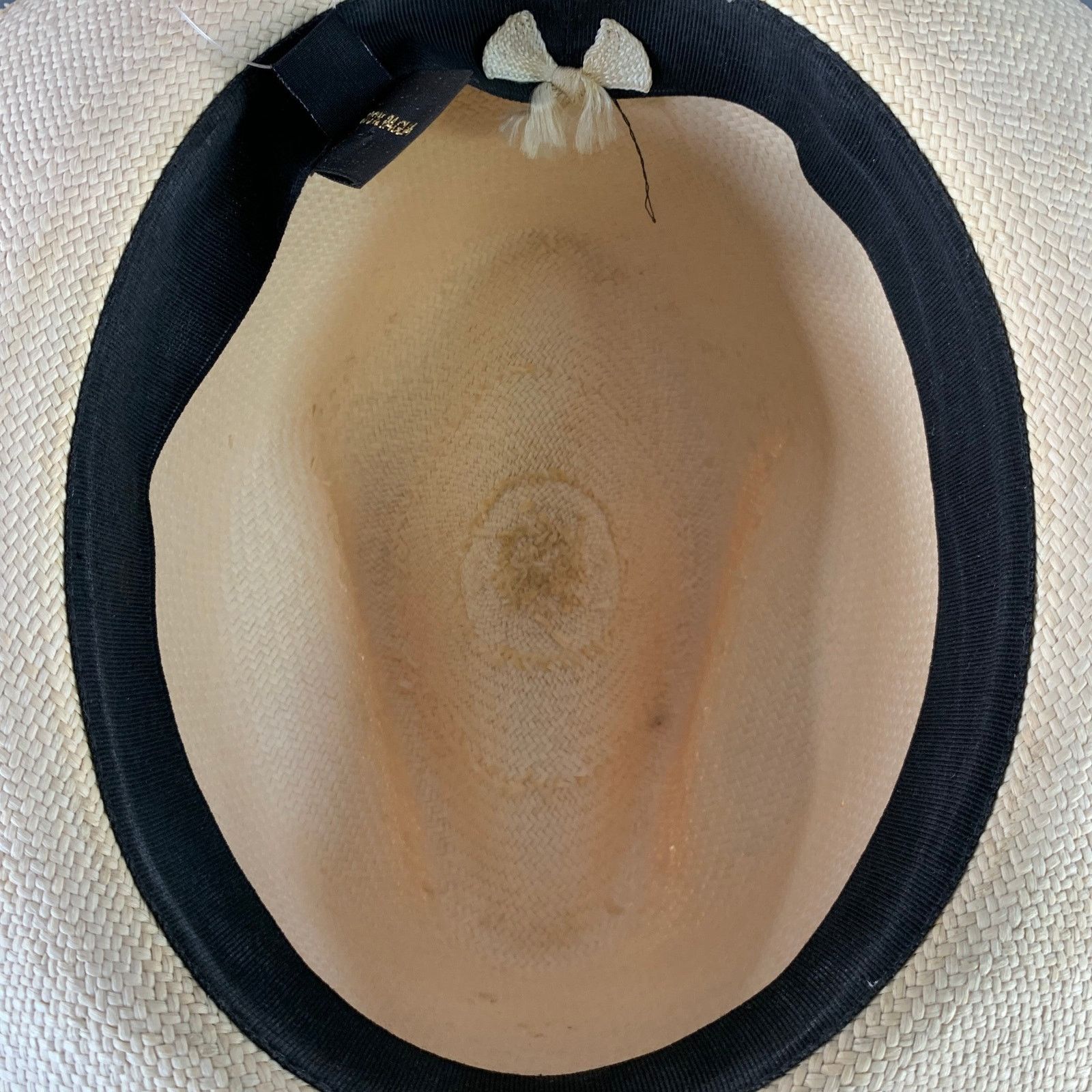 Barneys New York BARNEY'S NEW YORK Size S Beige Taupe Woven Straw Fedora Size ONE SIZE - 9 Thumbnail
