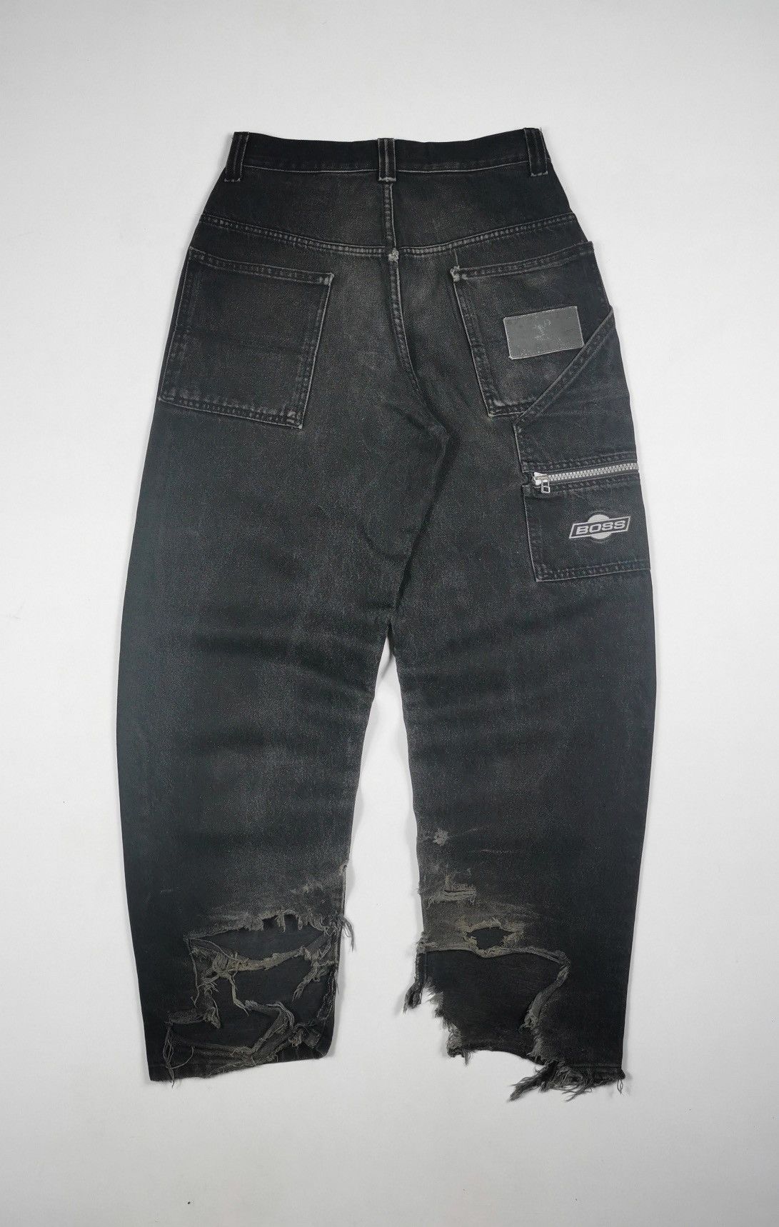 Hugo Boss Baggy Carpenter Boss Distressed Vintage Black Jeans Size US 30 / EU 46 - 1 Thumbnail