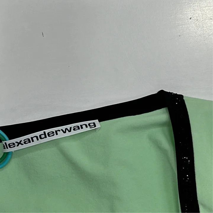 Alexander Wang Alexander Wang Logo Cropped T-Shirt in Mint Green - Size M / US 6-8 / IT 42-44 - 2 Thumbnail