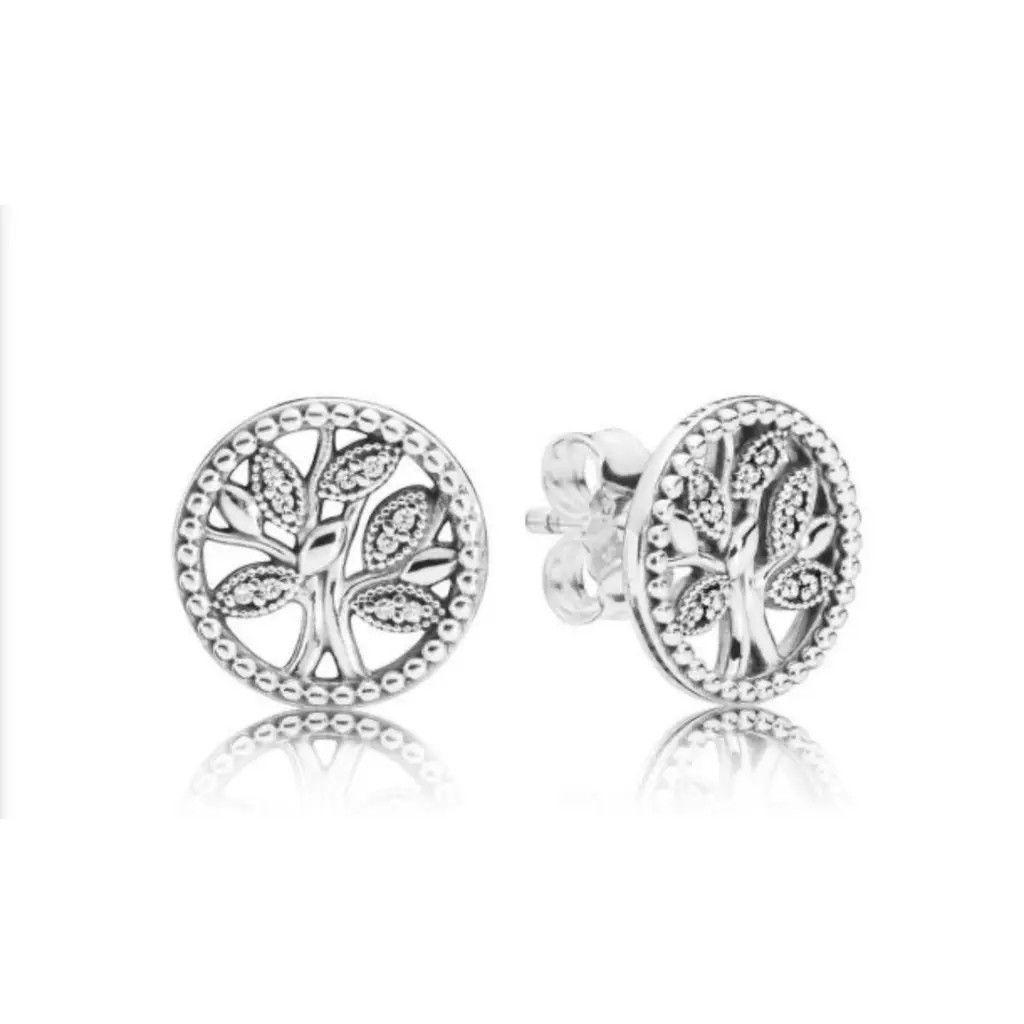 pandora Pandora Sparkling Family Tree Stud Earrings Size ONE SIZE - 1 Thumbnail