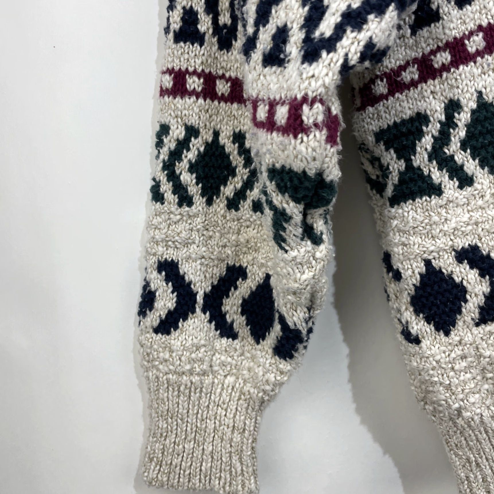 Harmony VINTAGE Lake Harmony Cardigan Sweater Men XL Knit Open Geometric USA 80s-90s Size US XL / EU 56 / 4 - 6 Thumbnail