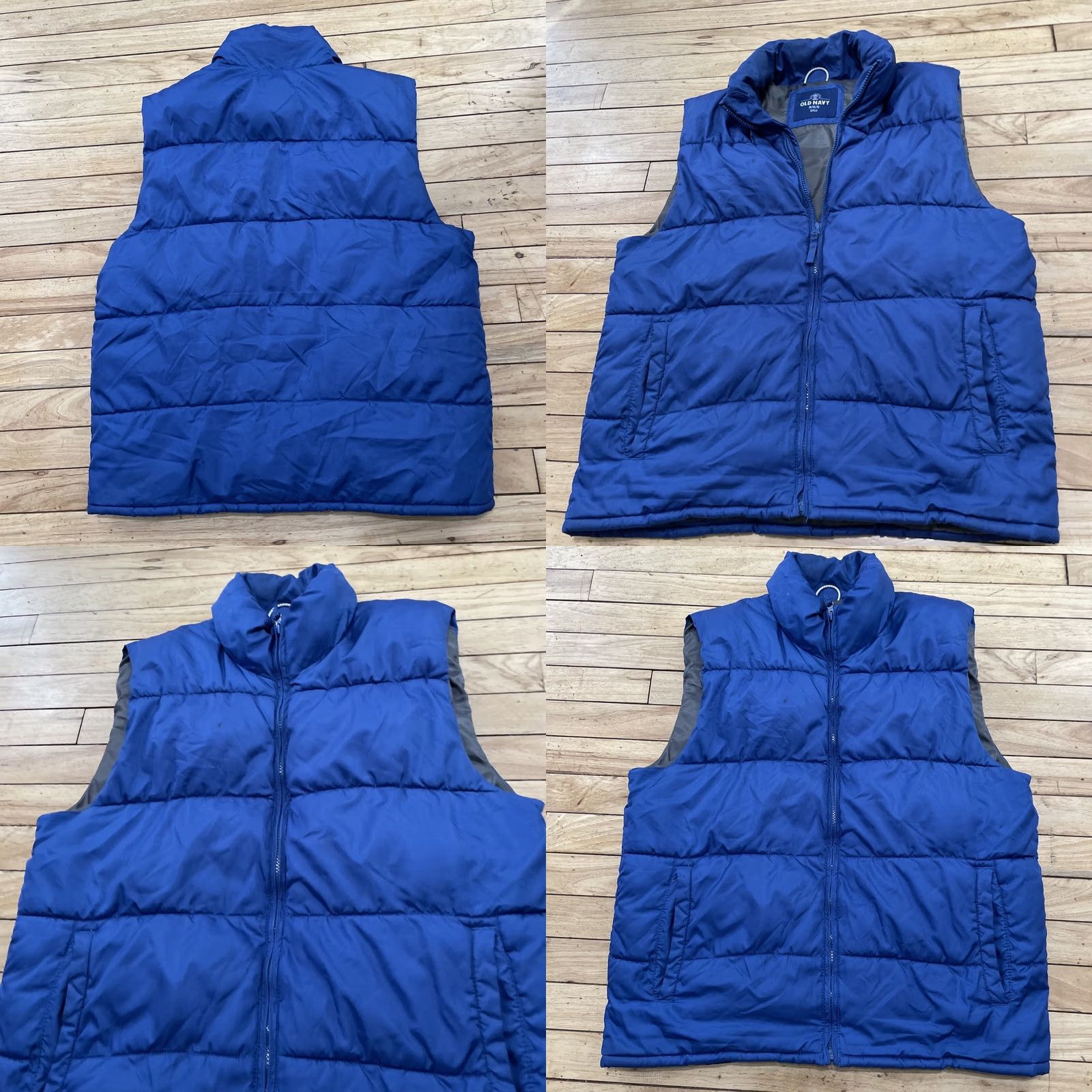 Old Navy OLD NAVY Vest Men M Blue Puffer Zip Lined Warm Stand-Up Collar Short Retro Ski Casual Size US M / EU 48-50 / 2 - 10 Thumbnail