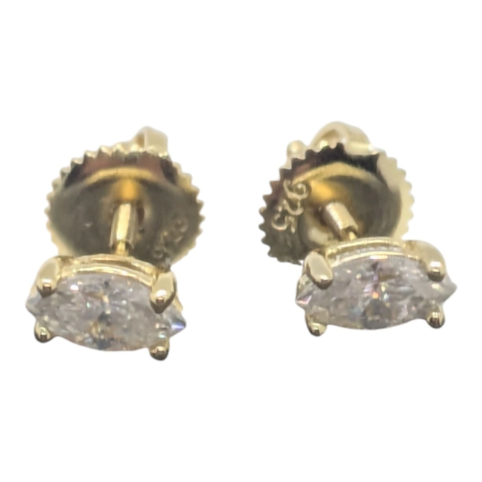The Unbranded Brand 14 KT Gold over Sterling silver Moissanite Diamond Earrings Size ONE SIZE - 2 Thumbnail