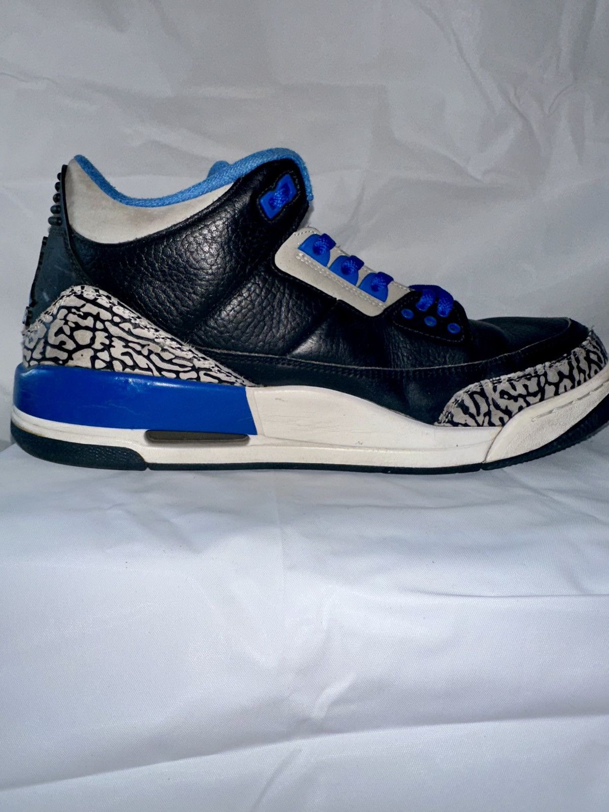 Jordan Brand 2014 Nike Air Jordan 3 Retro Black/Sport Blue-Wolf Grey Size US 10.5 / EU 43-44 - 6 Thumbnail