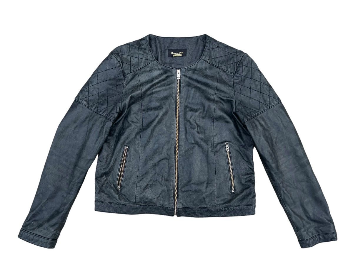Massimo Dutti Vintage Massimo Dutti Distress Fade Leather Biker Jacket Size XL / US 12-14 / IT 48-50 - 1 Thumbnail