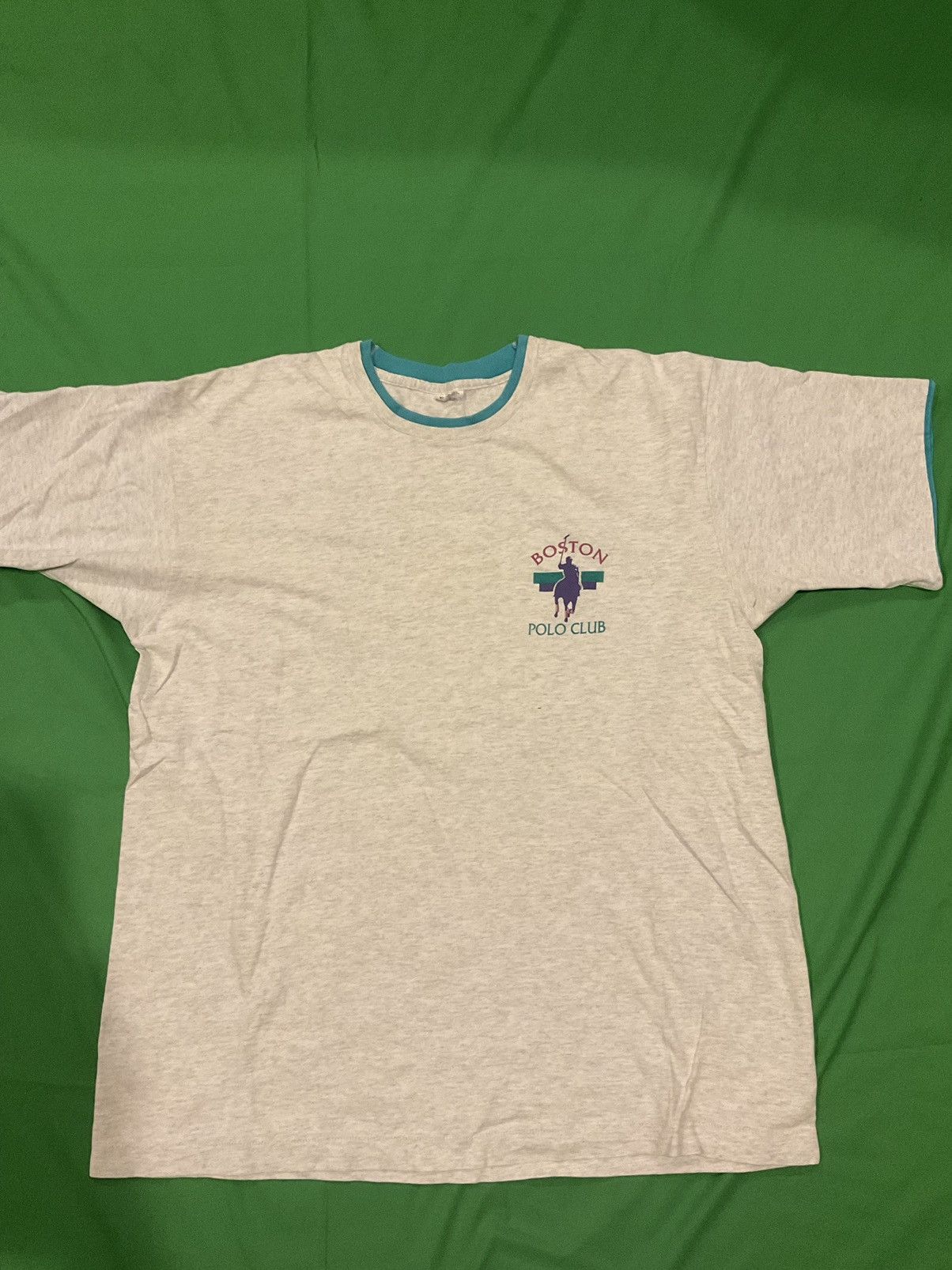 Vintage Vintage Boston Polo Club 90s grey and blue T-shirt Size US XL / EU 56 / 4 - 1 Thumbnail