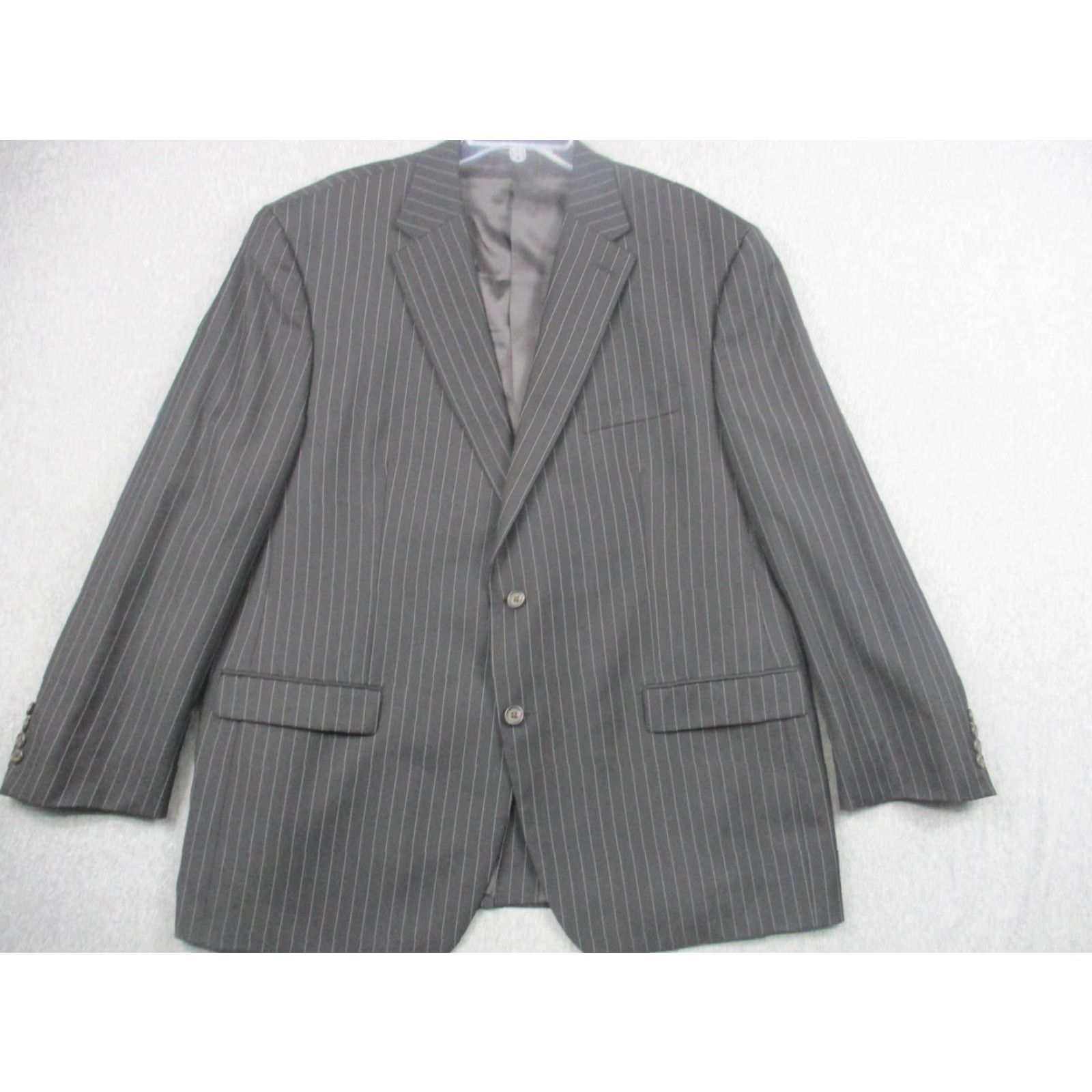 Ralph Lauren Lauren Ralph Lauren Blazer Mens 48R Gray Pinstripe Wool Two-Button Jacket Size 48R - 2 Thumbnail