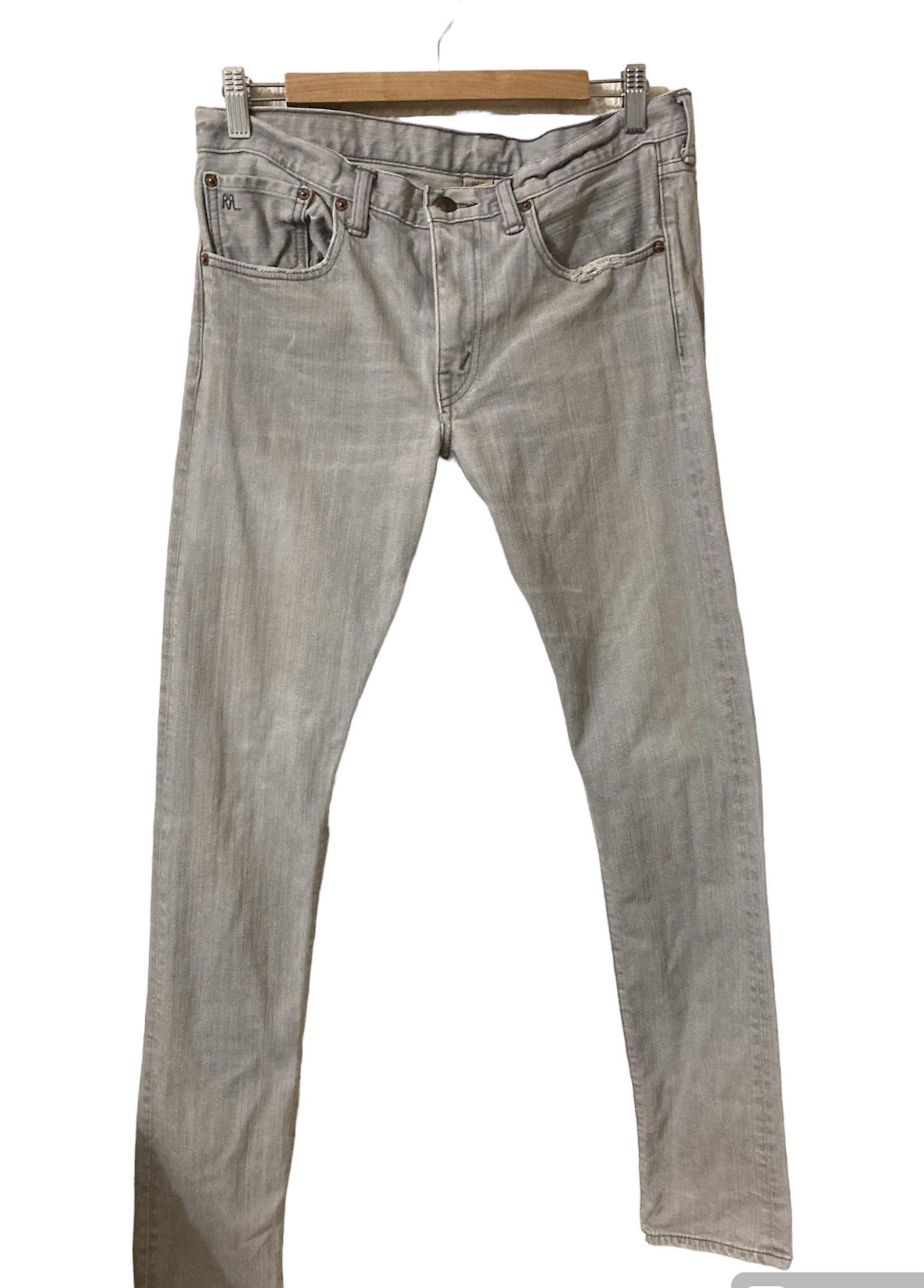 RRL Ralph Lauren RRL Stretch High Skinny Distressed Grey Jean Made in USA Size 30" / US 8 / IT 44 - 2 Thumbnail