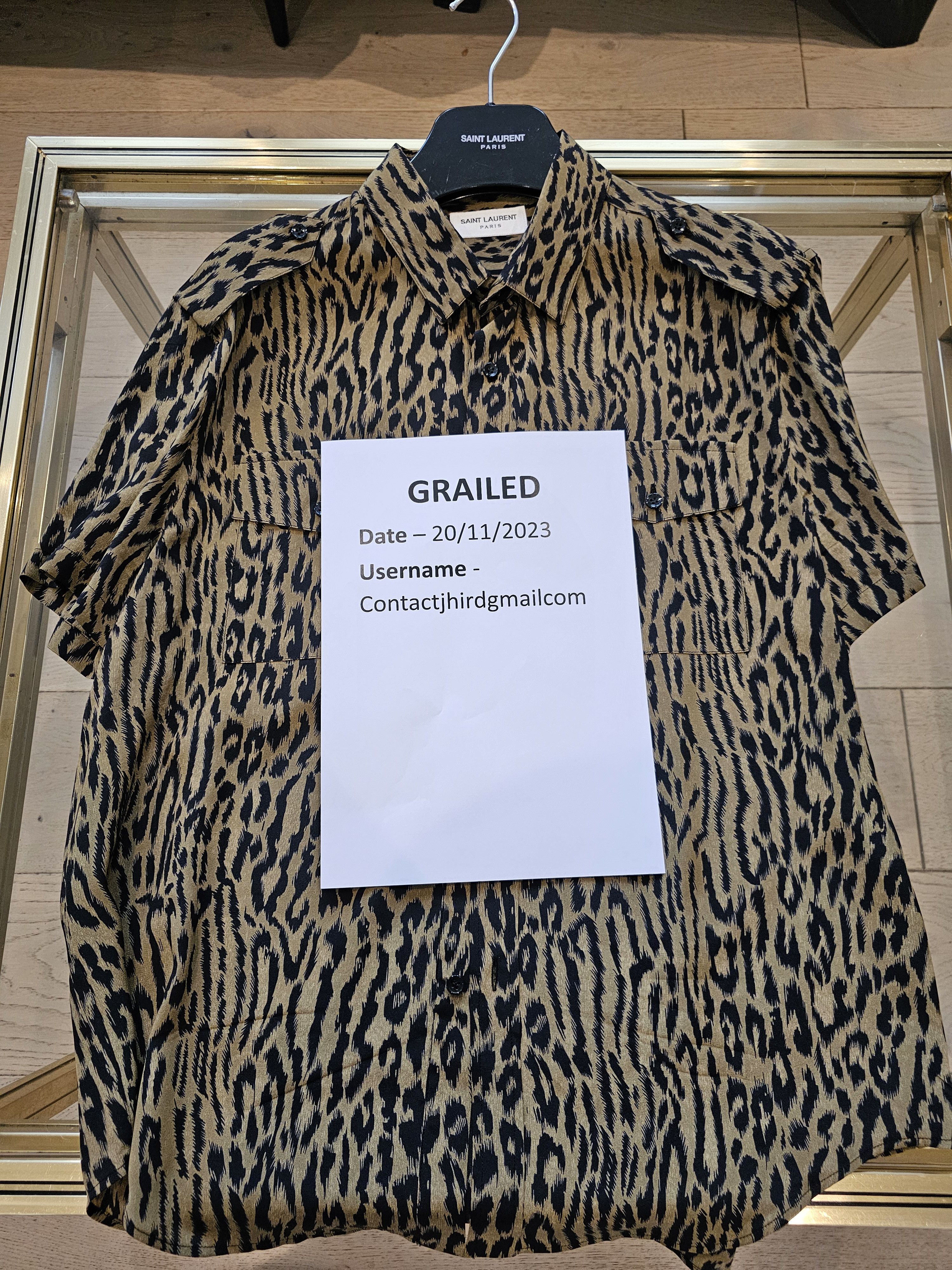 Leopard Printed Short Sleeve Shirt