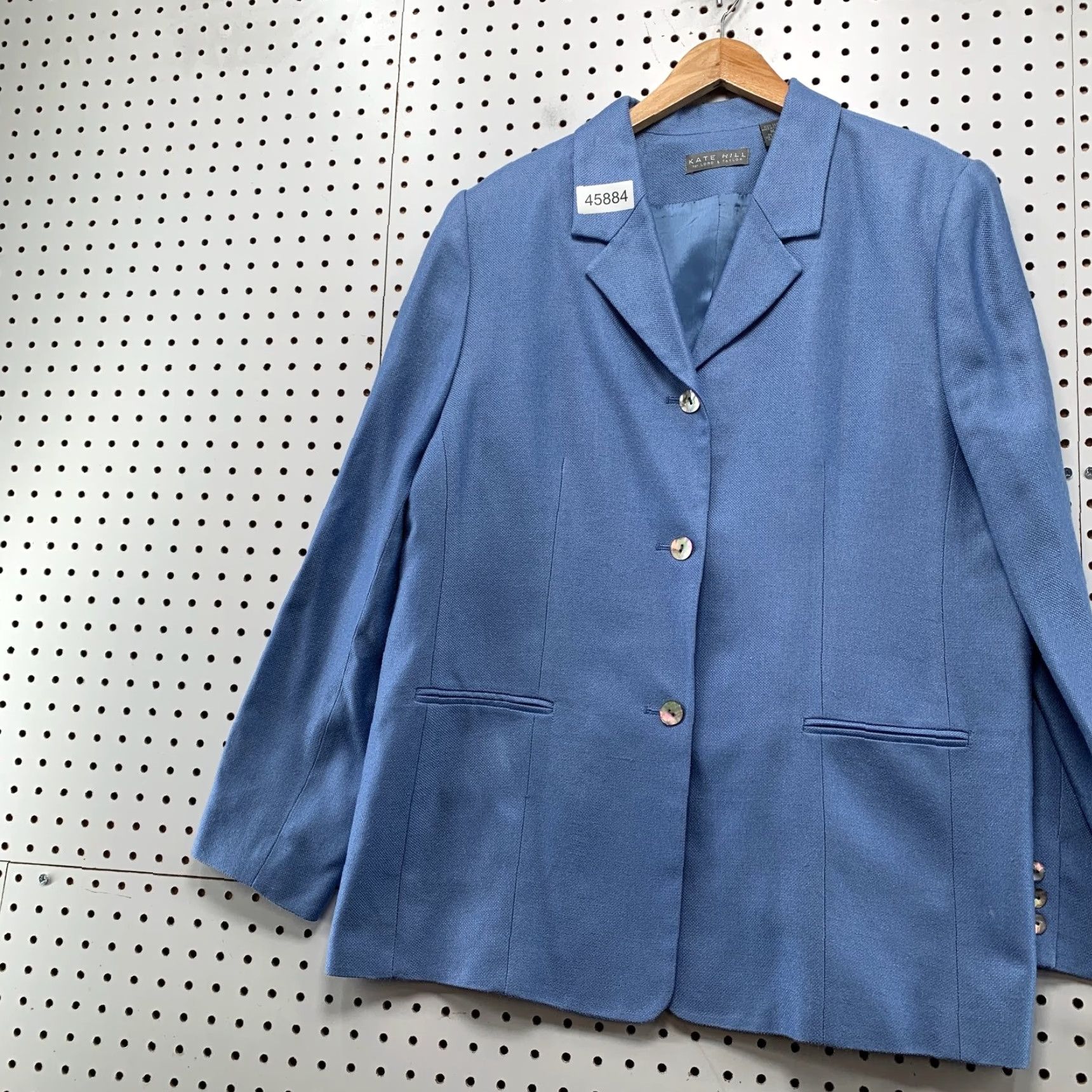 Lord & Taylor LORD & TAYLOR Kate Hill 100% Silk Blazer Womens 16 Blue NWT Work Business Size XXL / US 16-18 / IT 52-54 - 3 Thumbnail