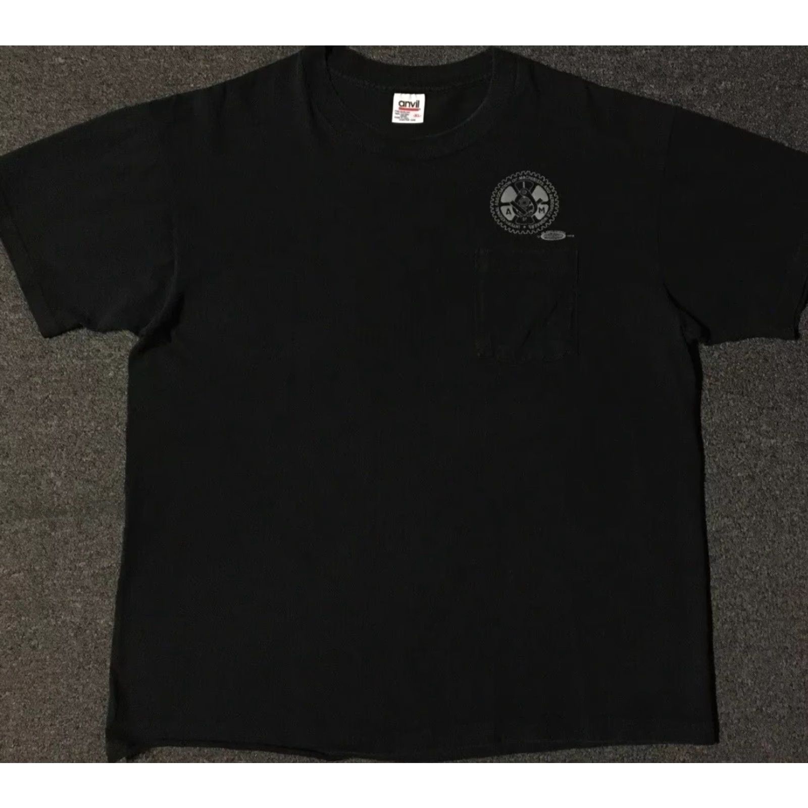Vintage VINTAGE 90s Machinists Union Faded Distress Shirt XL Black Mens T-Shirt High-Quality Single Stitch Trucker Workwear Grunge Biker IAMAW 80s Size US XL / EU 56 / 4 - 2 Thumbnail