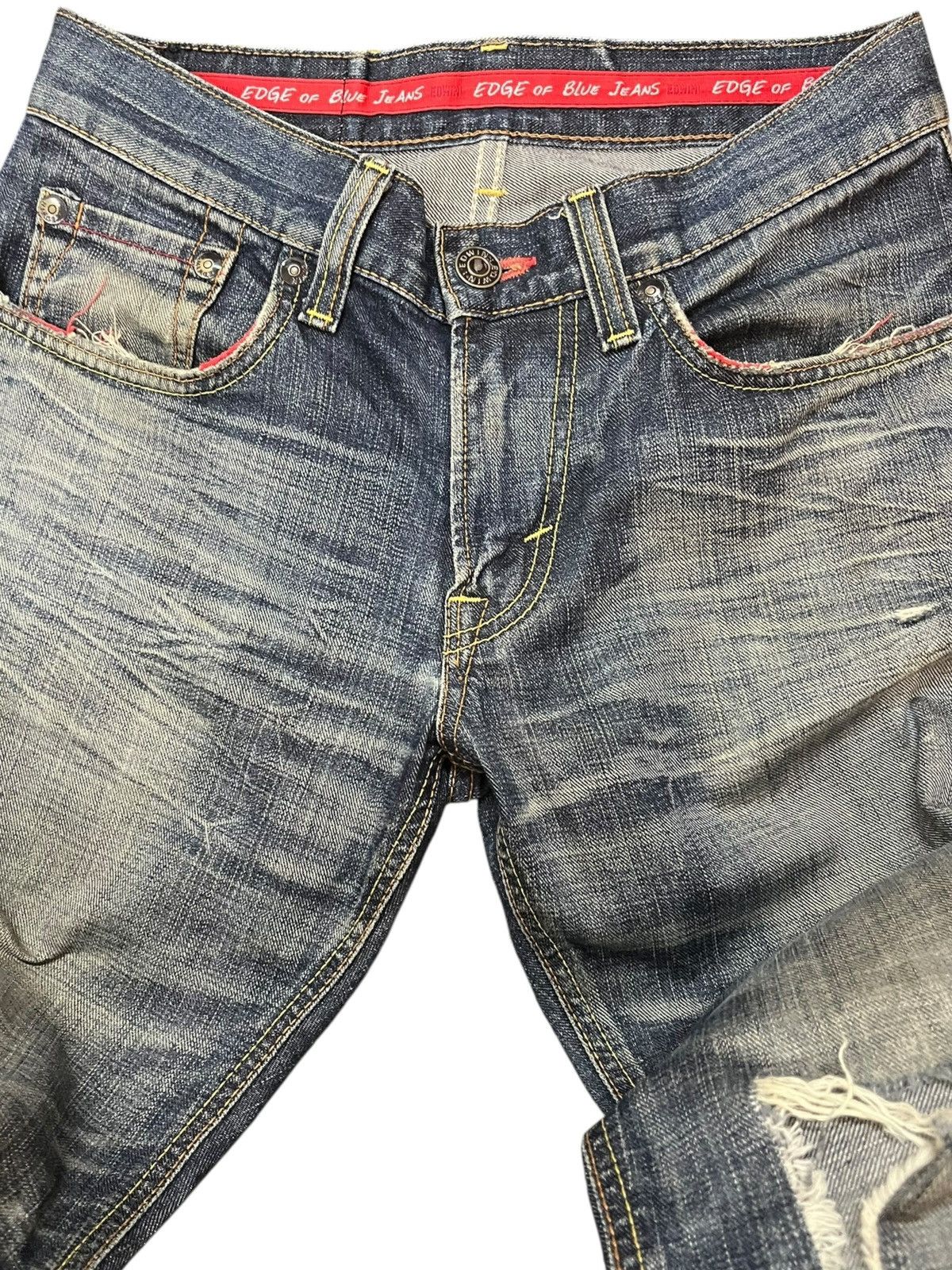 Beauty Beast × Edwin Vintage Edwin 512 Edge Of Blue Jeans Flare Distressed Denim Size US 30 / EU 46 - 5 Thumbnail