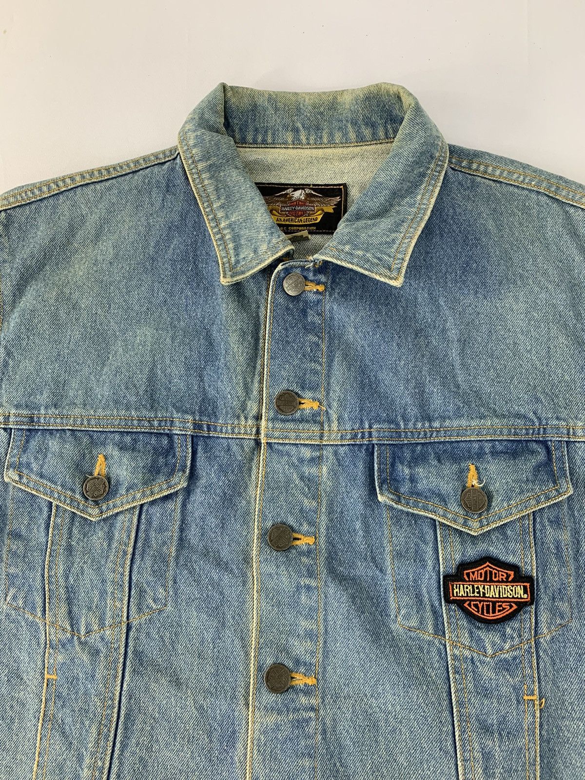 Harley Davidson 90s Harley Davidson Take To Open Road Indigo Denim Jacket Size US L / EU 52-54 / 3 - 5 Thumbnail