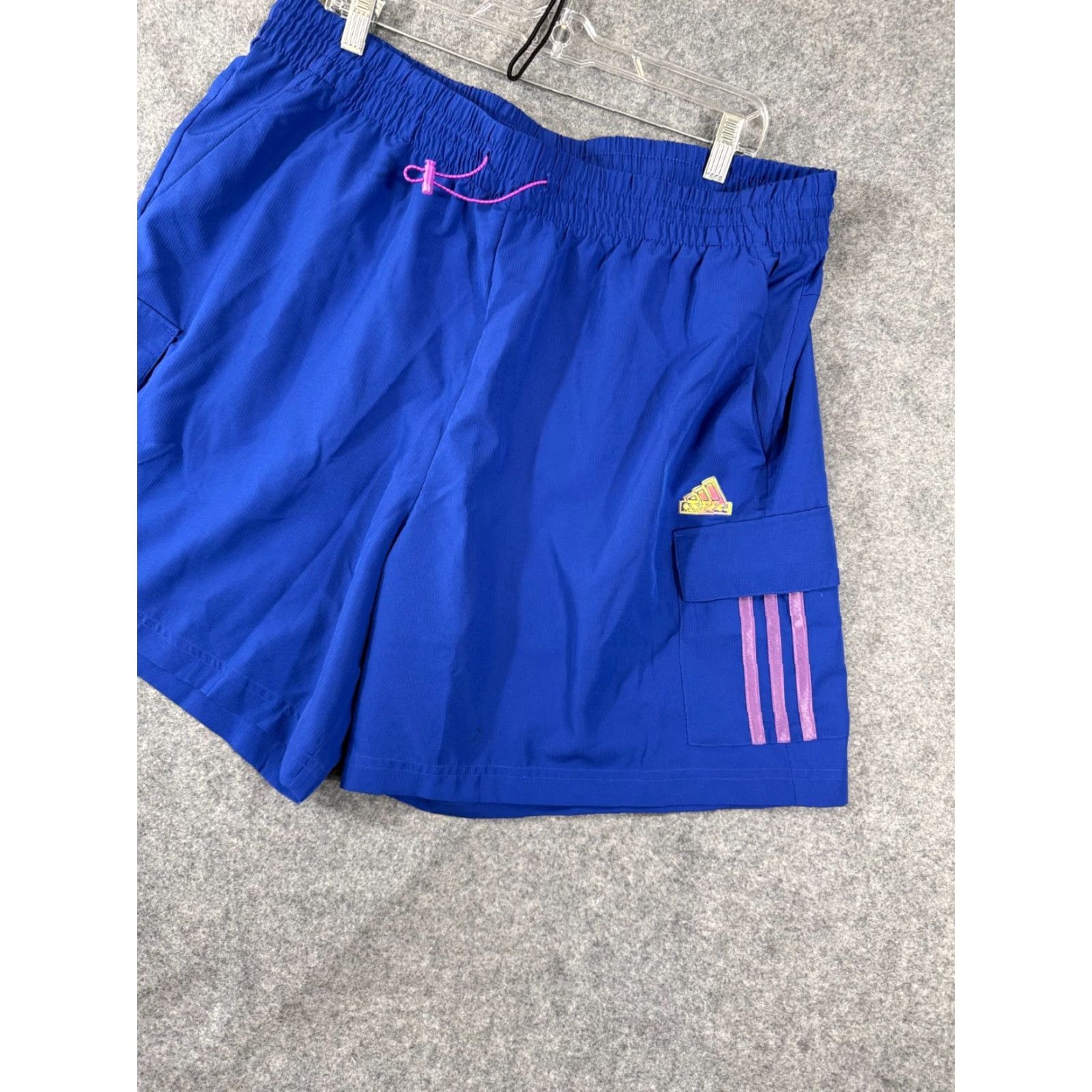 Adidas Adidas Sun Cargo Shorts Mens 2XL Blue Multi Sports Performance Drawstring NWT Size US 39 - 4 Thumbnail