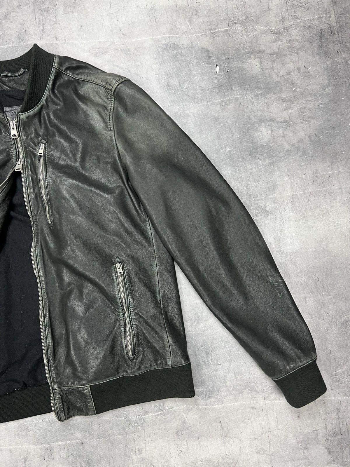 Allsaints ALL SAINTS Leather Jacket Black Biker Bomber Hooded ABBOT L Size US L / EU 52-54 / 3 - 5 Thumbnail