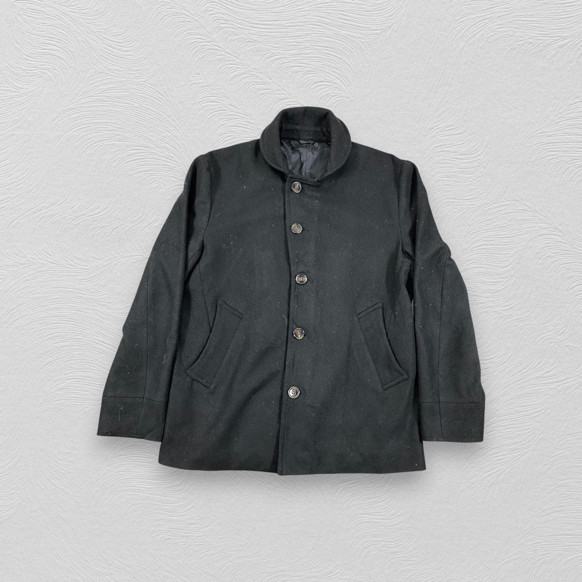 Japanese Brand Kansai Jeans Black Wool Coat Jacket -J184 Size US S / EU 44-46 / 1 - 1 Thumbnail