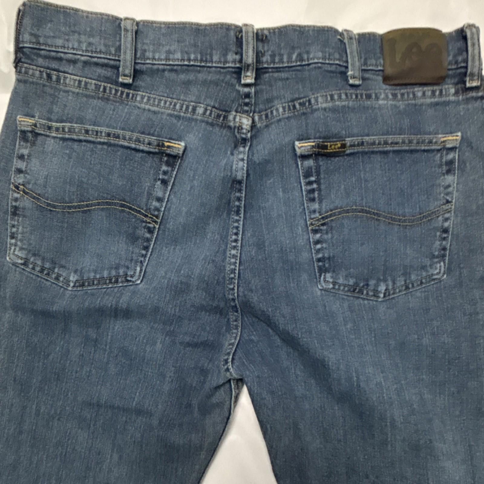 Lee Lee Straight Men's Jeans Blue Denim Medium Wash 36x36 Size US 36 / EU 52 - 6 Thumbnail