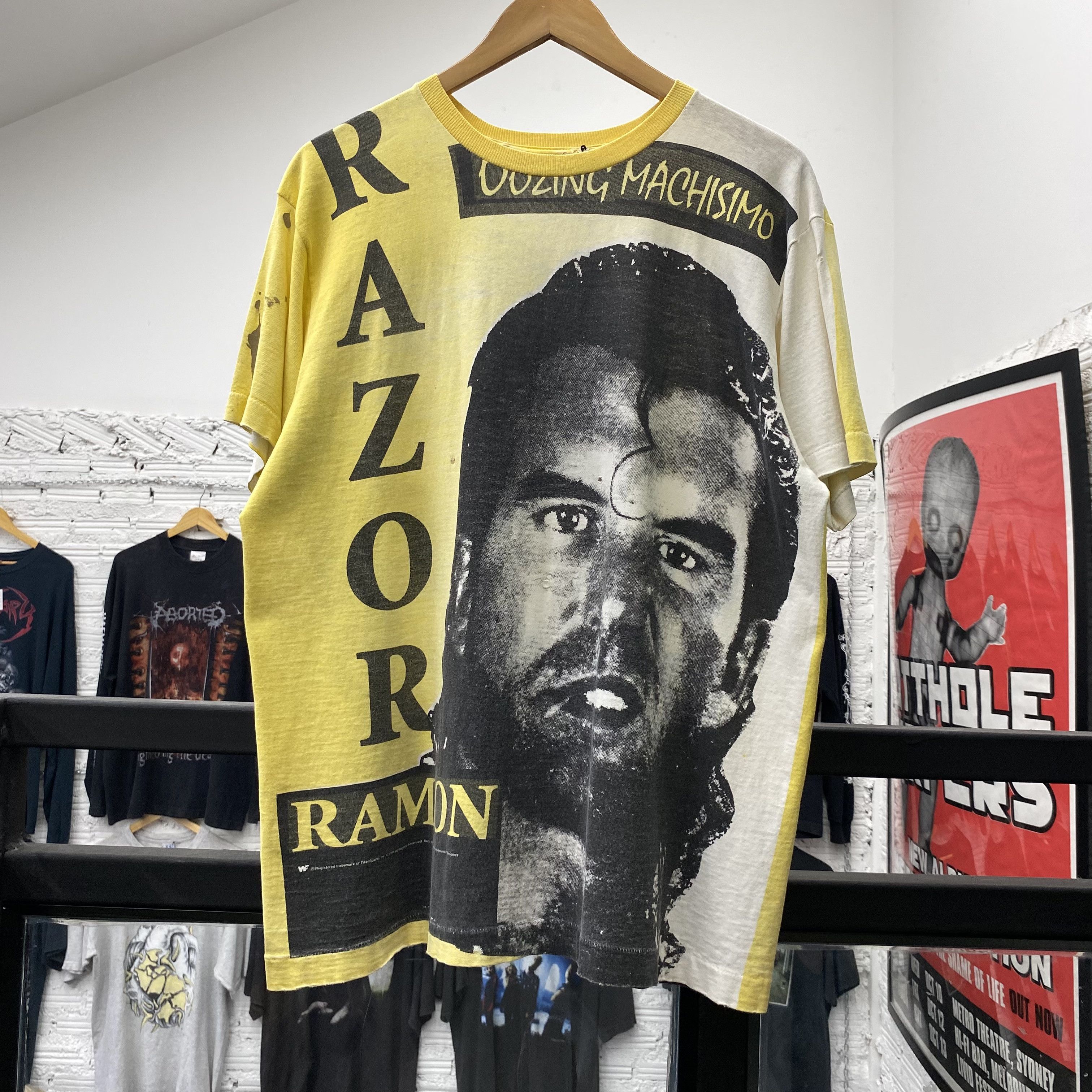WWF RAZOR RAMON Rare WWF Vintage 1993 All Overprint Shirt Size US L / EU 52-54 / 3 - 1 Thumbnail