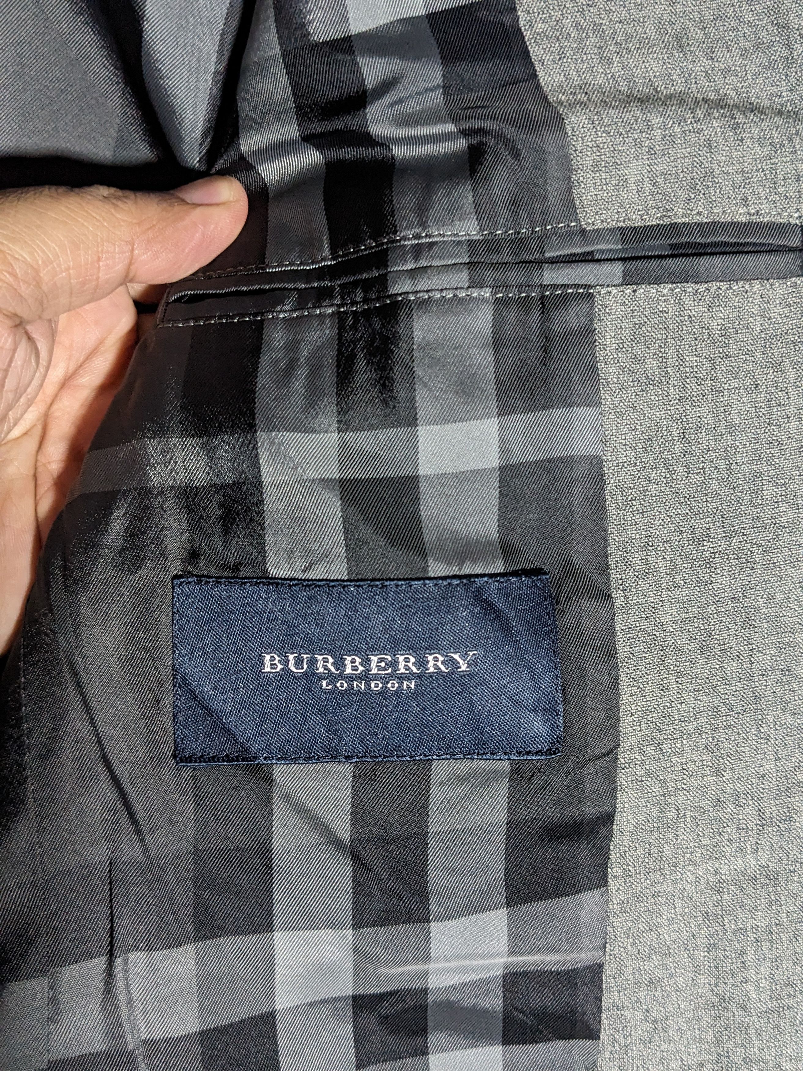 Burberry London Gray Mens Wool Blazer
