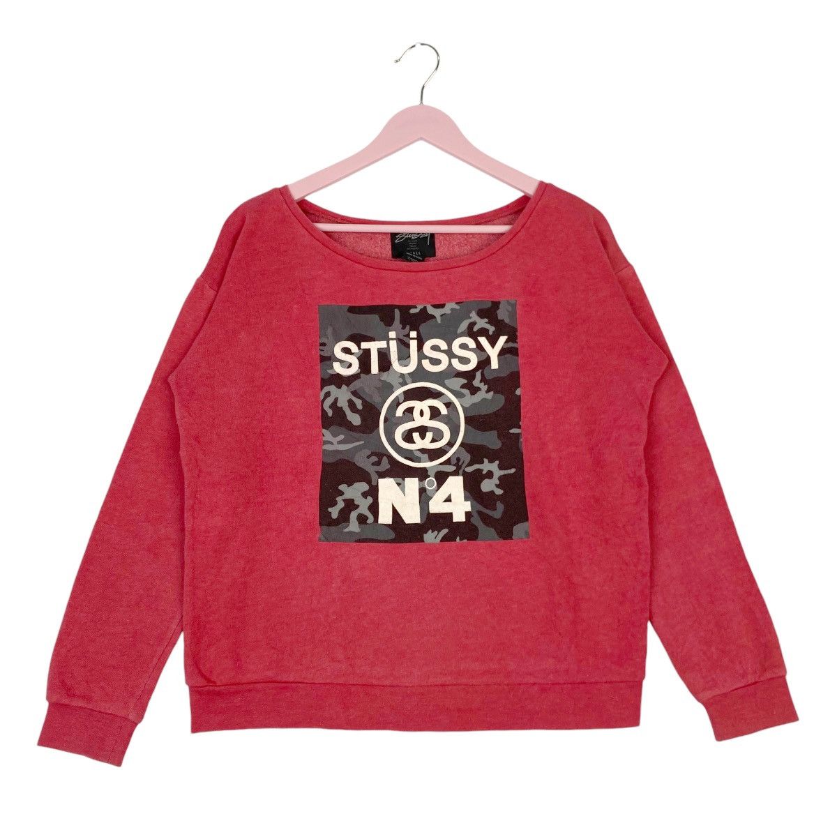 Stussy × Vintage Vintage Stussy Printed Crewneck Sweatshirt Red Size US S / EU 44-46 / 1 - 1 Thumbnail