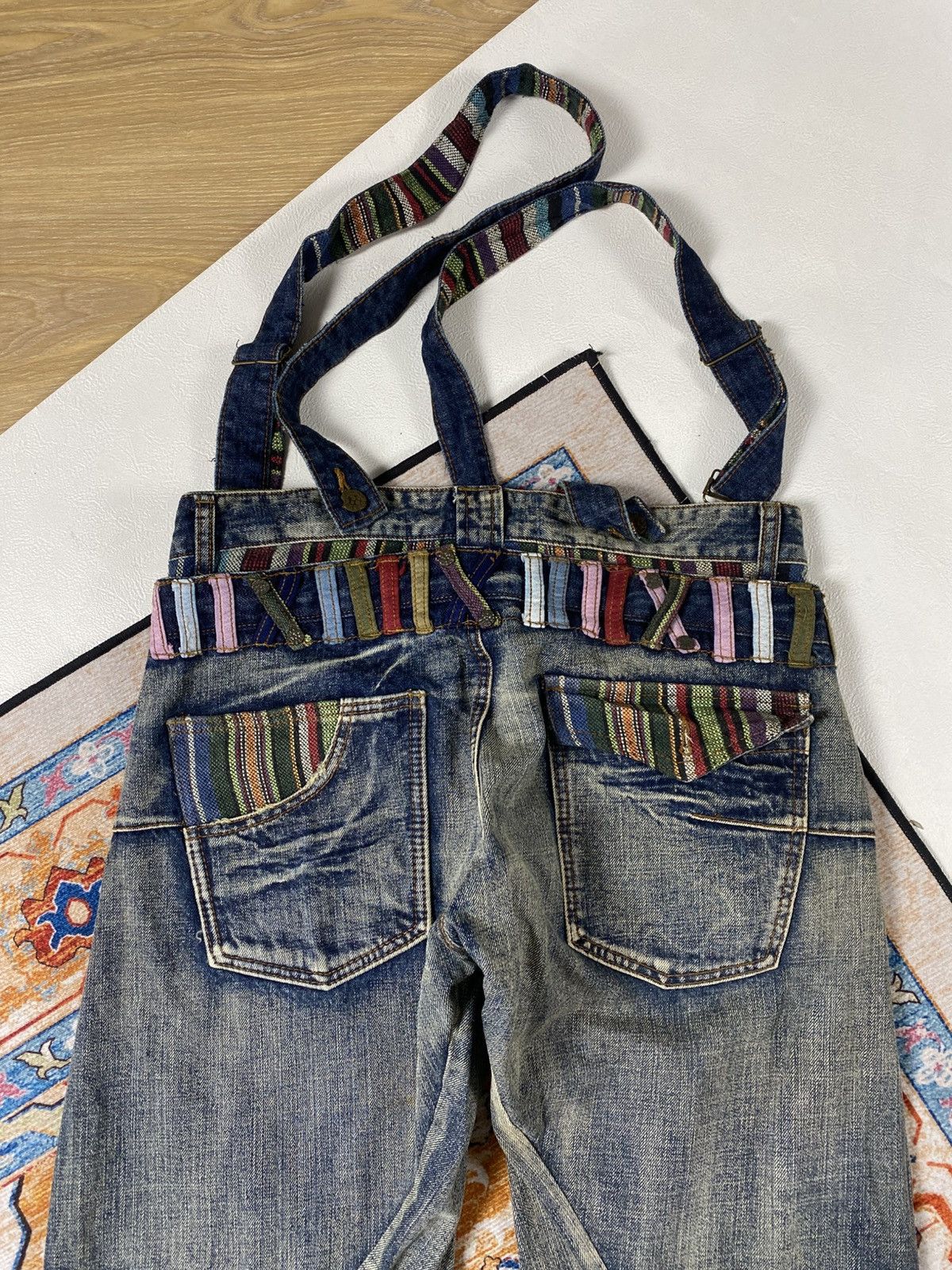 Japanese Brand Double waist suspender jeans pants Size US 34 / EU 50 - 9 Thumbnail