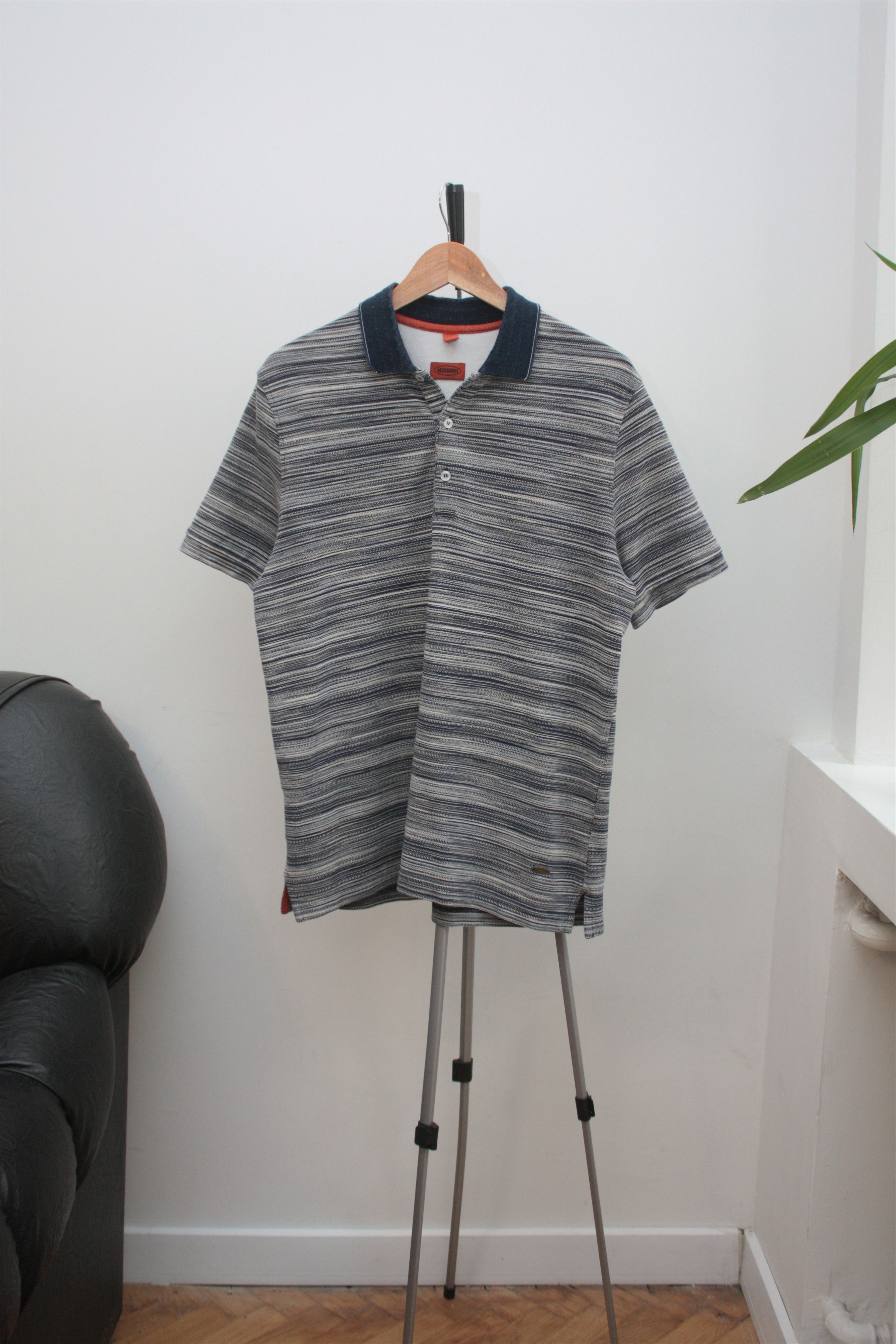 Missoni Missoni Navy Striped Polo Size US M / EU 48-50 / 2 - 1 Thumbnail