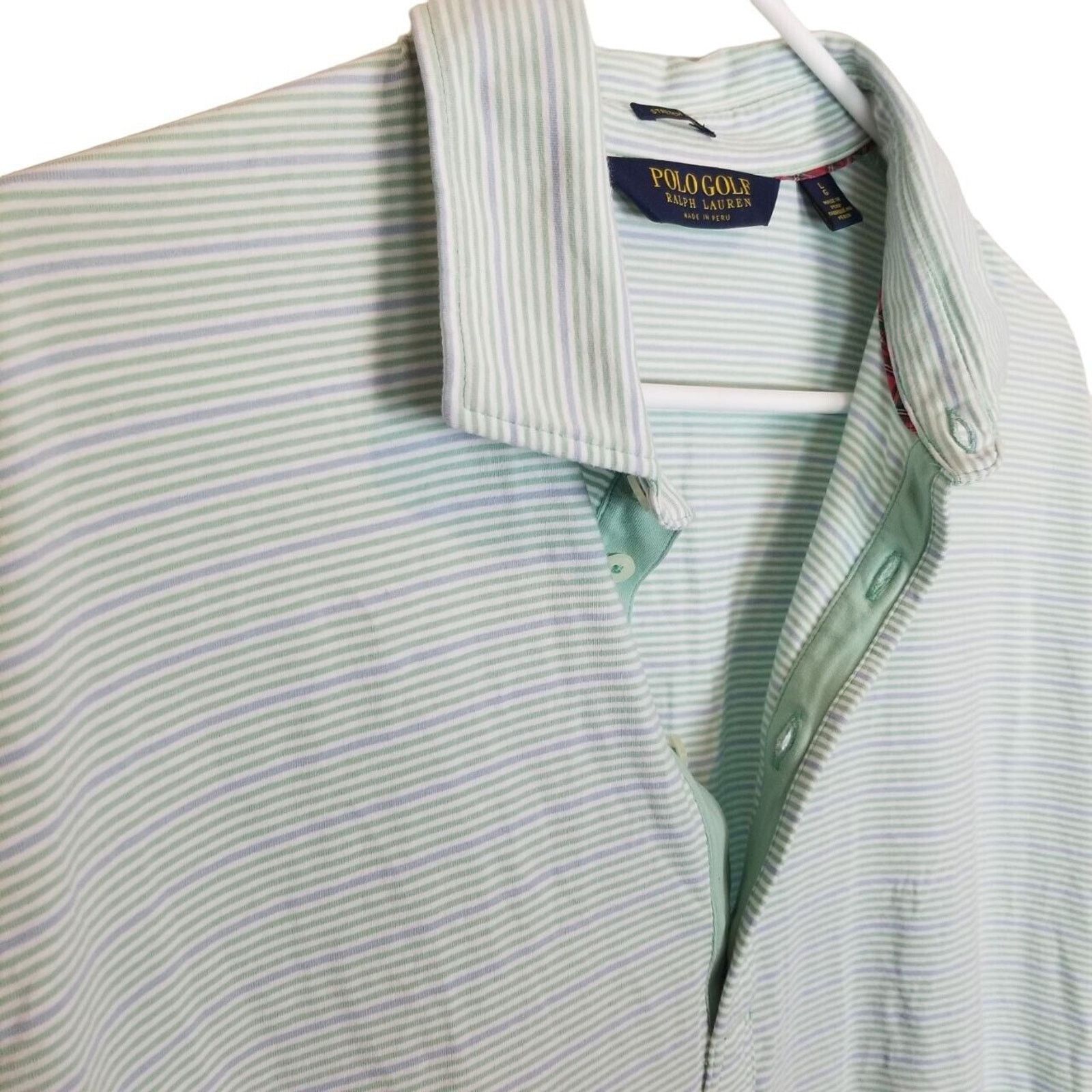 Polo Ralph Lauren Polo Golf Ralph Lauren Mens Striped Polo Shirt Sz L Stretch Size US L / EU 52-54 / 3 - 5 Thumbnail