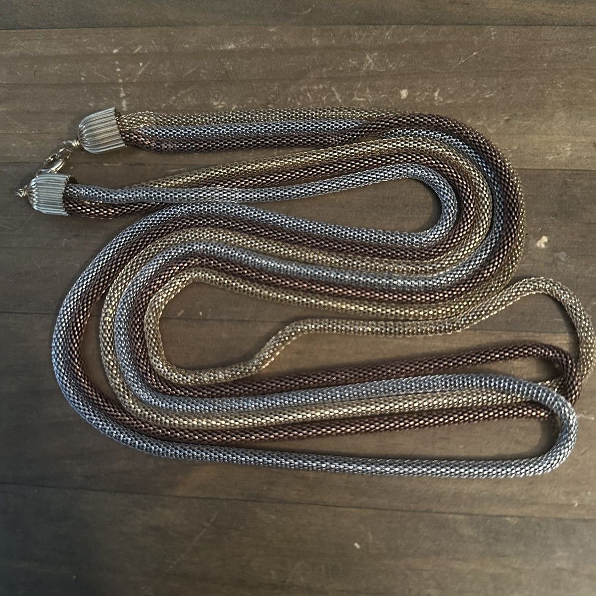 Other Lone triple strand tricolor mesh tube chain necklace Size ONE SIZE - 2 Thumbnail