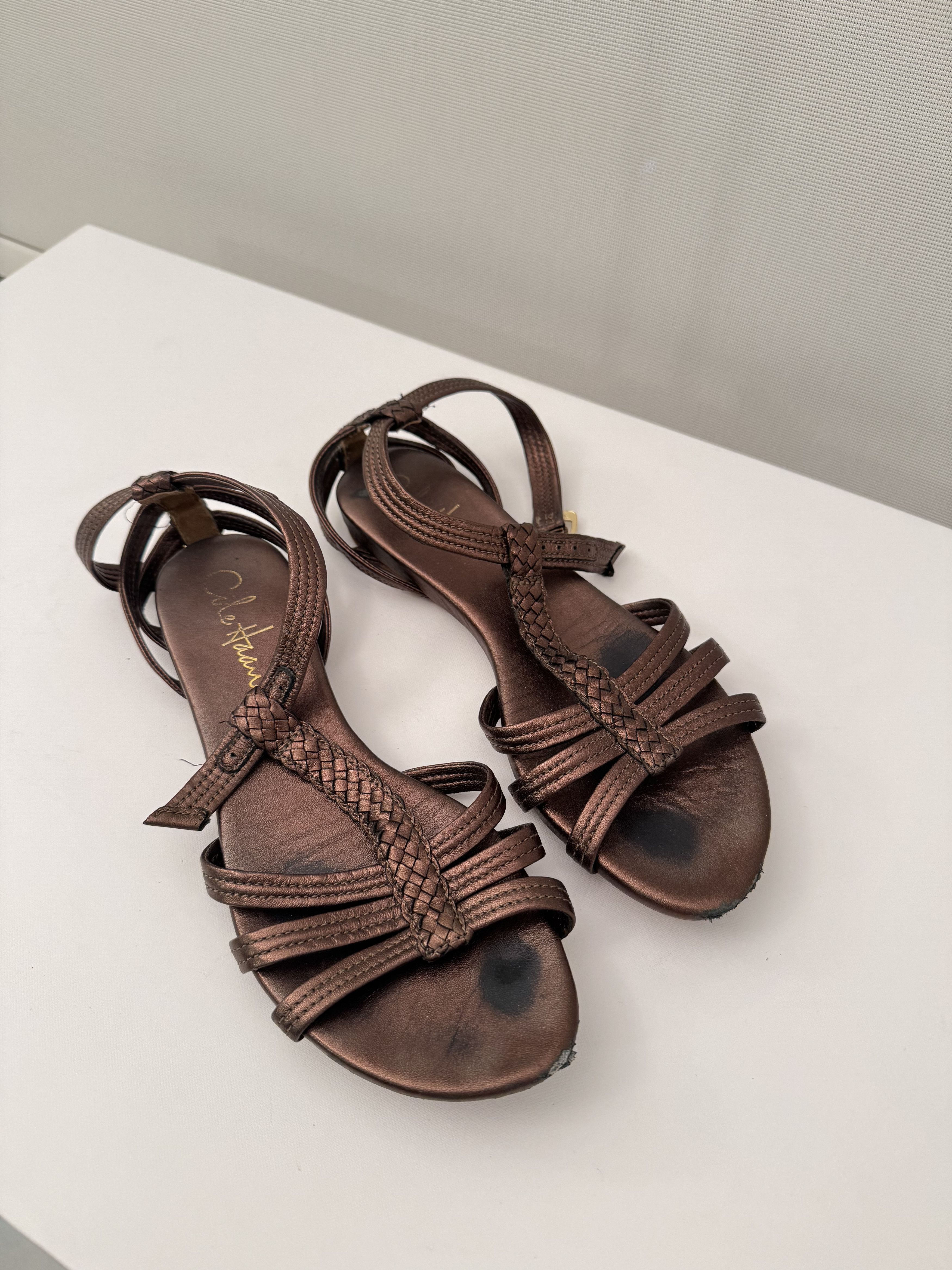 Cole Haan Bronze Braided Sandals Size US 7 / IT 37 - 1 Thumbnail
