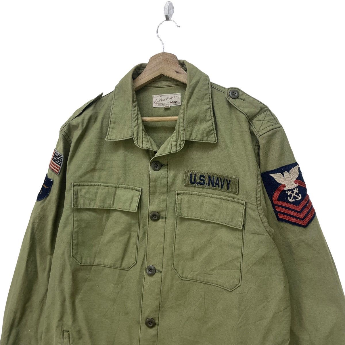 Avirex Vtg Avirex WWII Us Army Og 107 America Flag Reissue Jacket Size US M / EU 48-50 / 2 - 4 Thumbnail