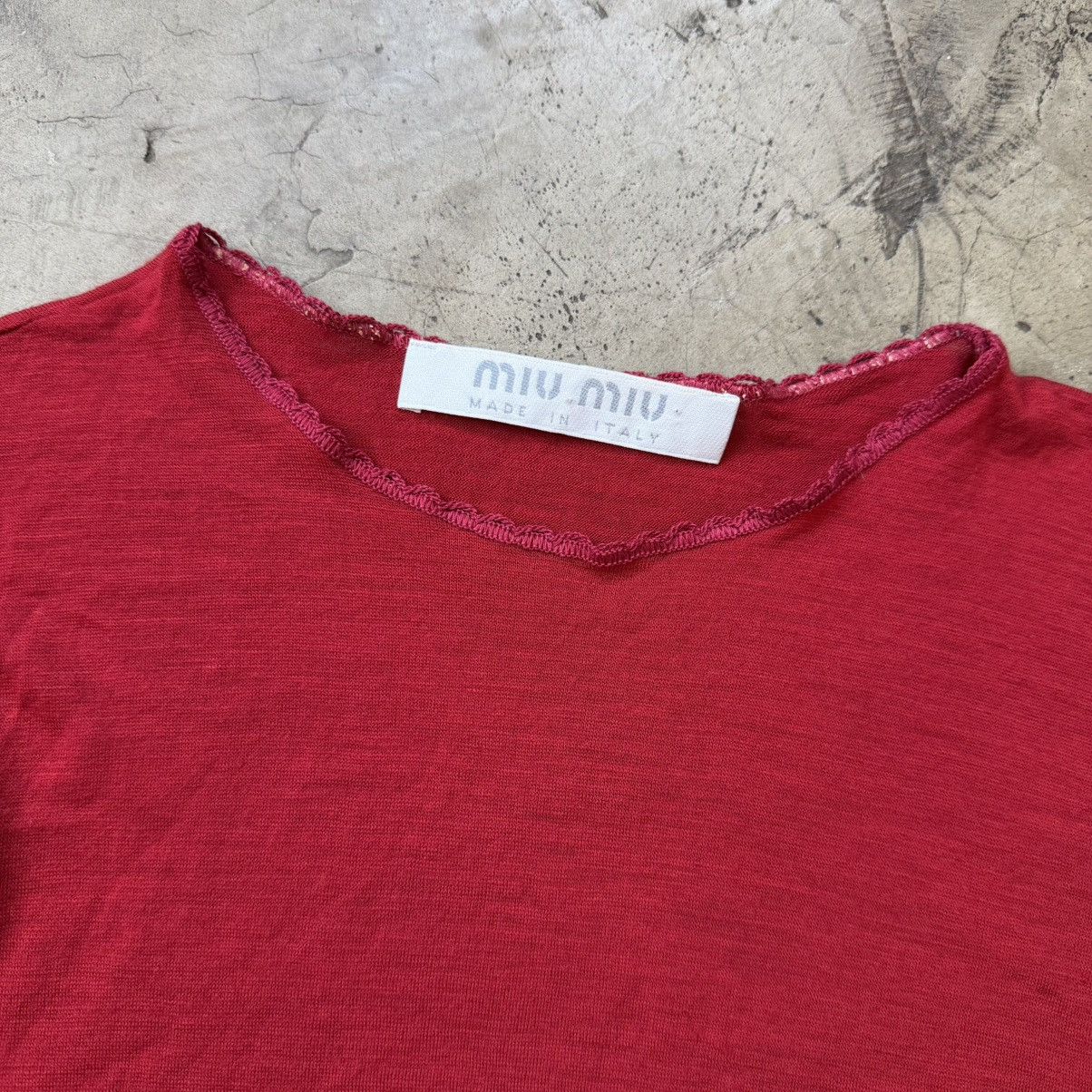 Miu Miu Miu Miu - 90’s Archive Wool Ribbon L/S Size XS / US 0-2 / IT 36-38 - 3 Thumbnail
