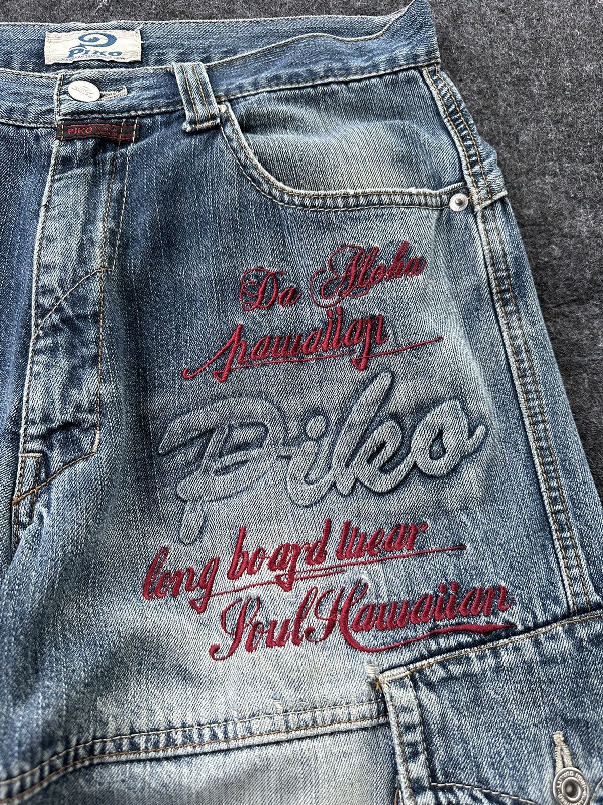 JNCO Piko Hawaiian Longboard Baggy Vintage Denim D418 Size US 30 / EU 46 - 4 Thumbnail