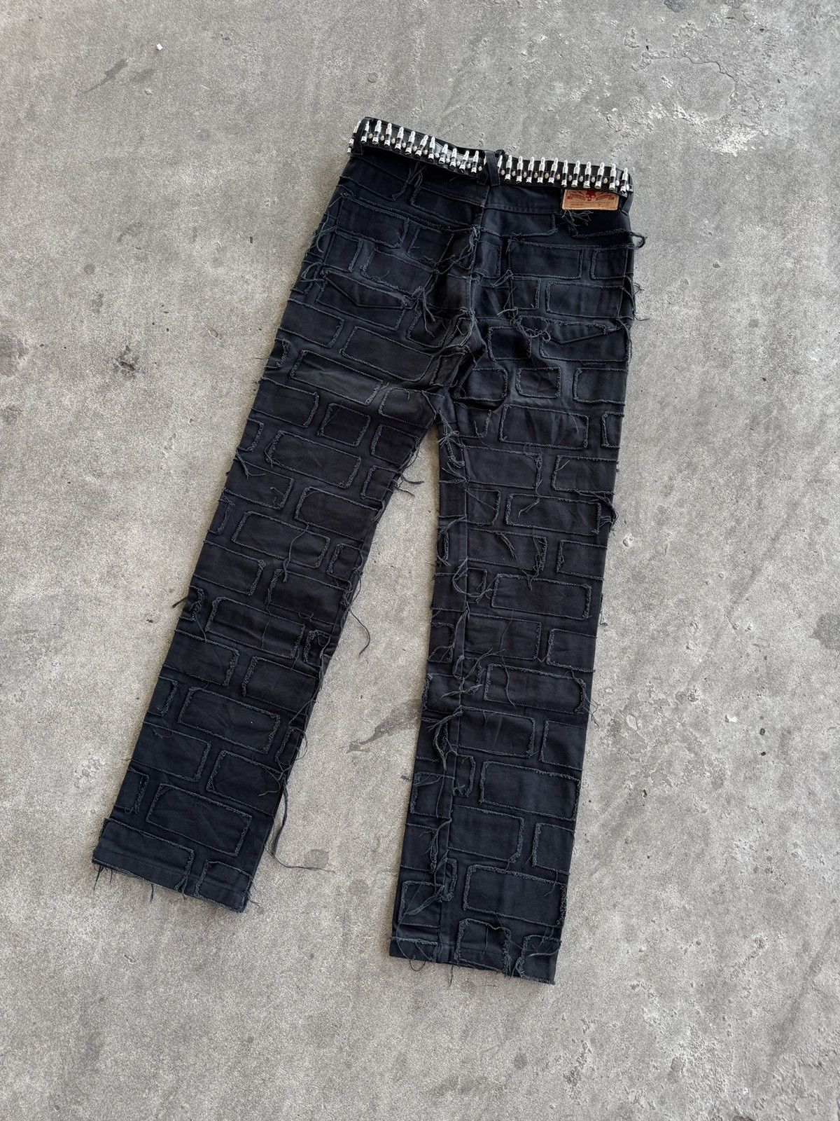 Japanese Brand 🔥Rare Hundred Club Destroy Anarchy Crush Patch Demin Pants Size US 32 / EU 48 - 4 Thumbnail
