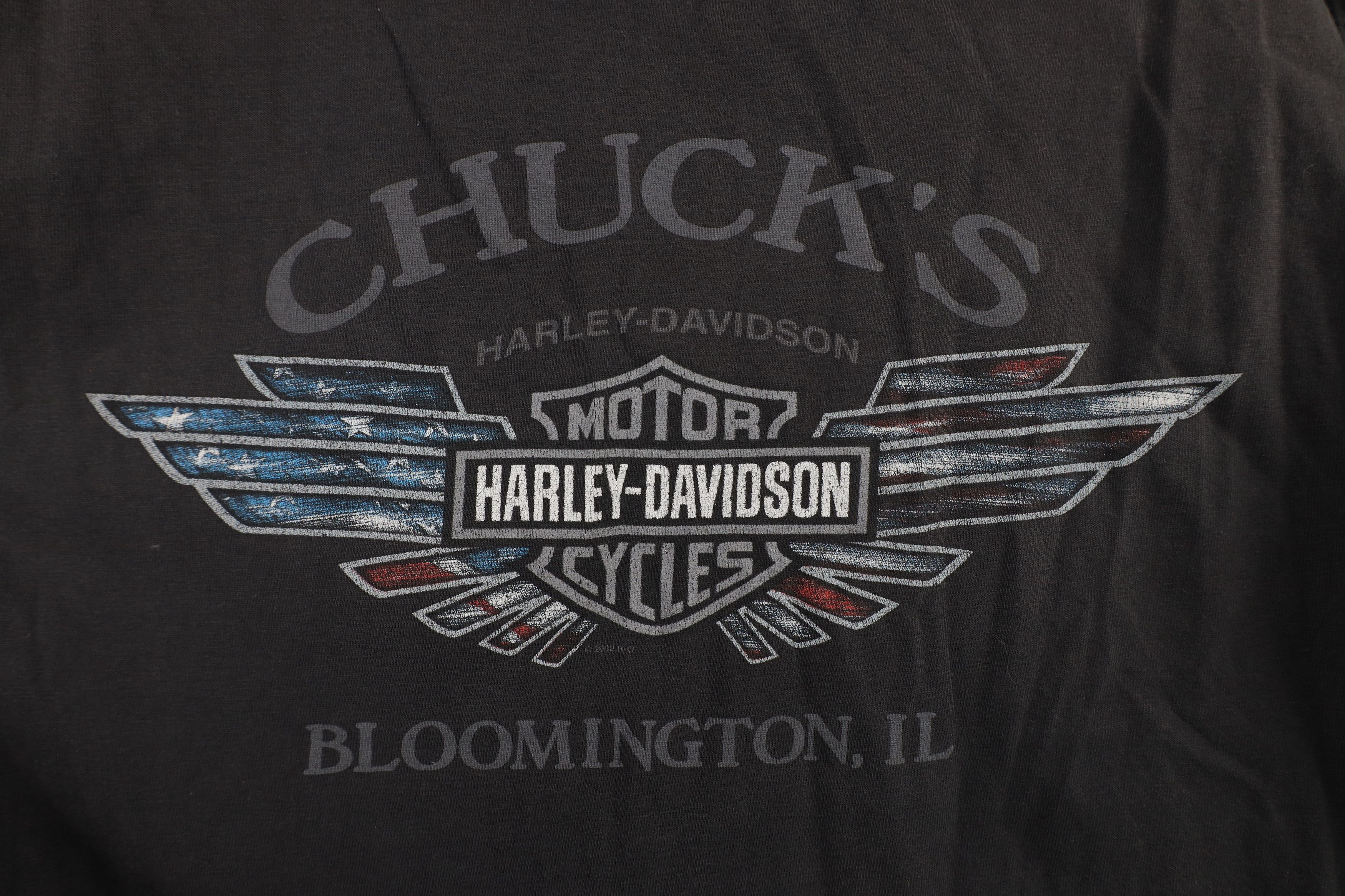 Harley Davidson × Vintage Vintage Y2K 2002 Harley Davidson Spell Out Flag T-Shirt USA Size US M / EU 48-50 / 2 - 10 Thumbnail