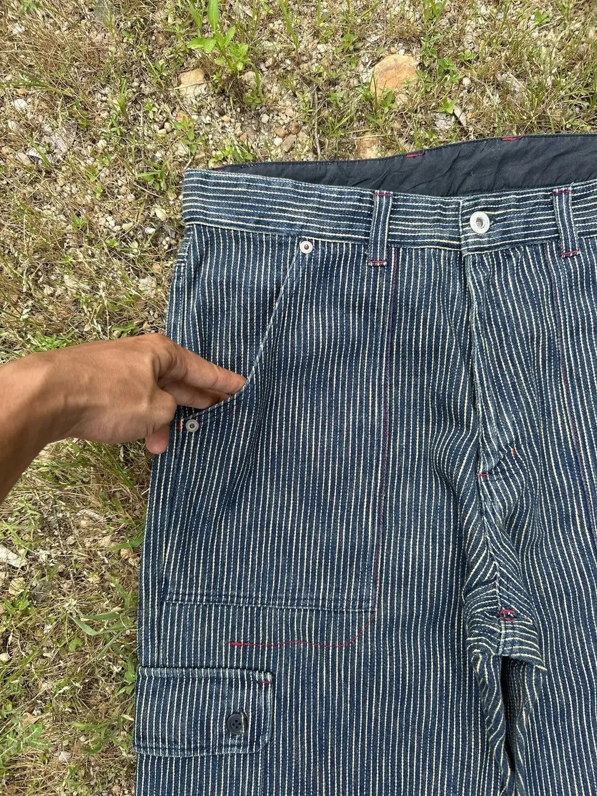 Solid and Striped HYPER REMIX HICKORY STRIPED VINTAGE WORKWEAR WABASH CARGO Size US 31 - 6 Thumbnail