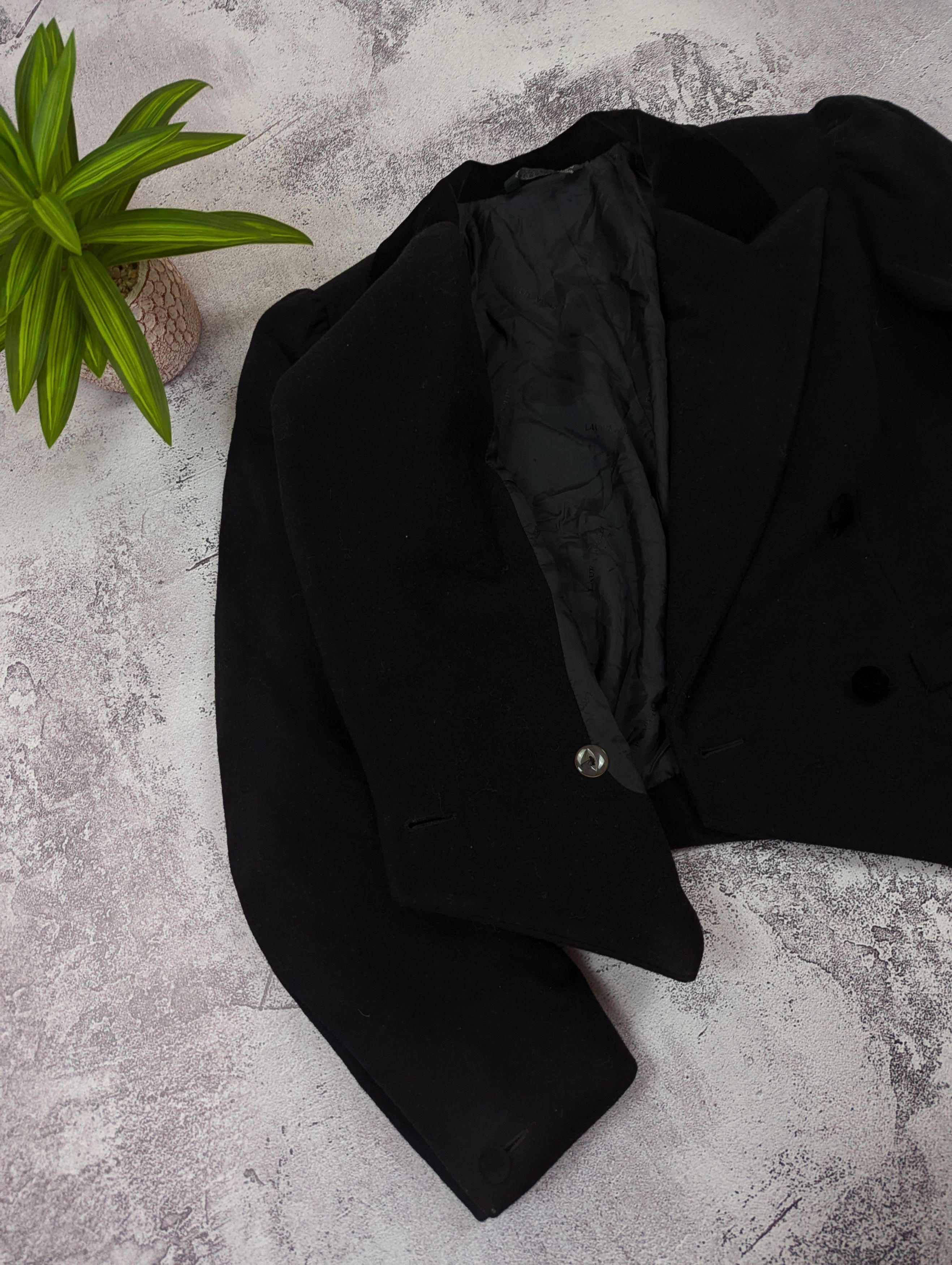 Laura Ashley Laura Ashley Vintage Black Cropped Wool Blazer Jacket Size L / US 10 / IT 46 - 9 Thumbnail