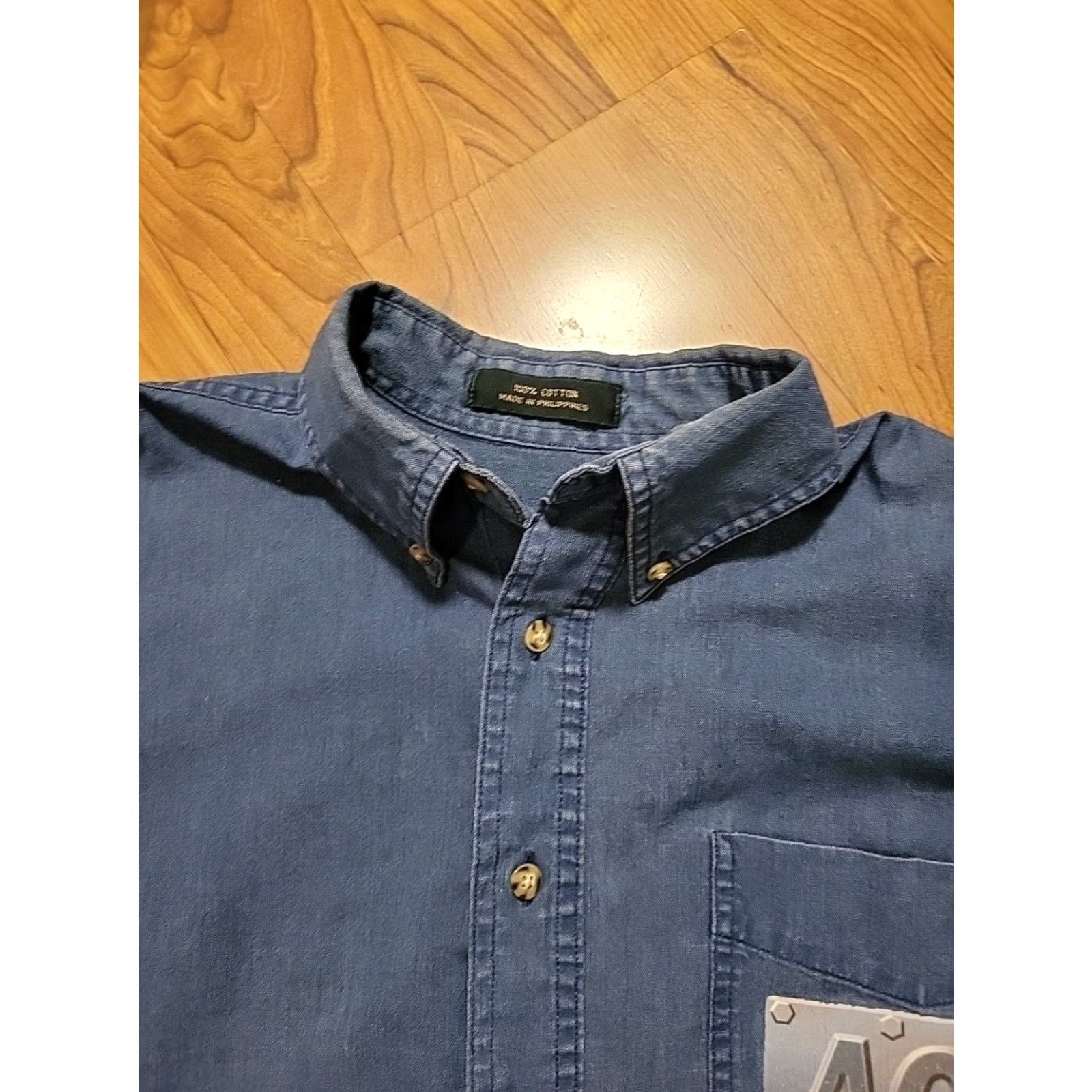 Vintage VINTAGE Hill & Archer Shirt Denim Blue 1990s Long Sleeve M Adult Medium Mens Soccer American Championship Fighting Denim Shirt Size US M / EU 48-50 / 2 - 3 Thumbnail