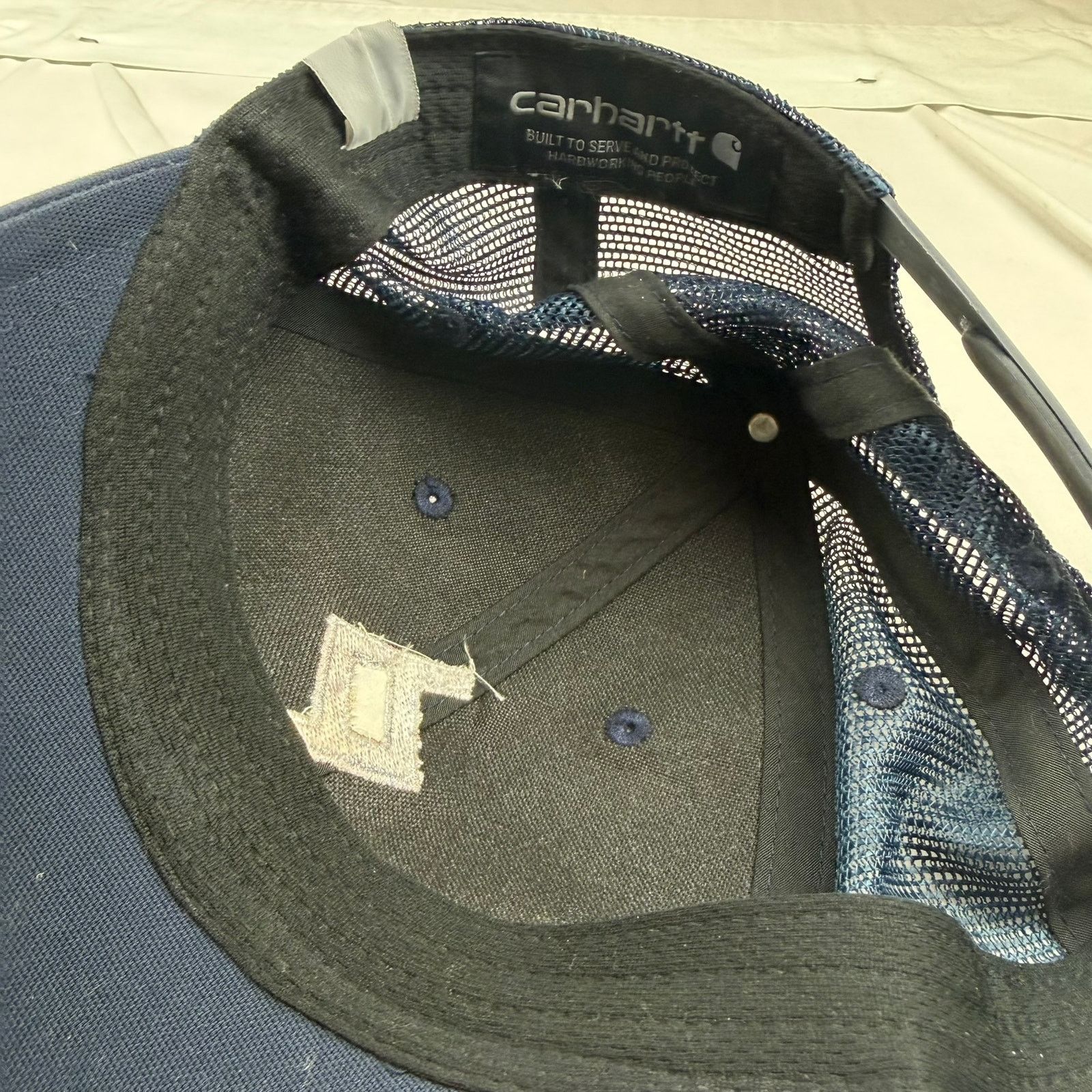 Carhartt Carhartt Navy Blue Trucker Snapback Hat Cap Size ONE SIZE - 5 Thumbnail