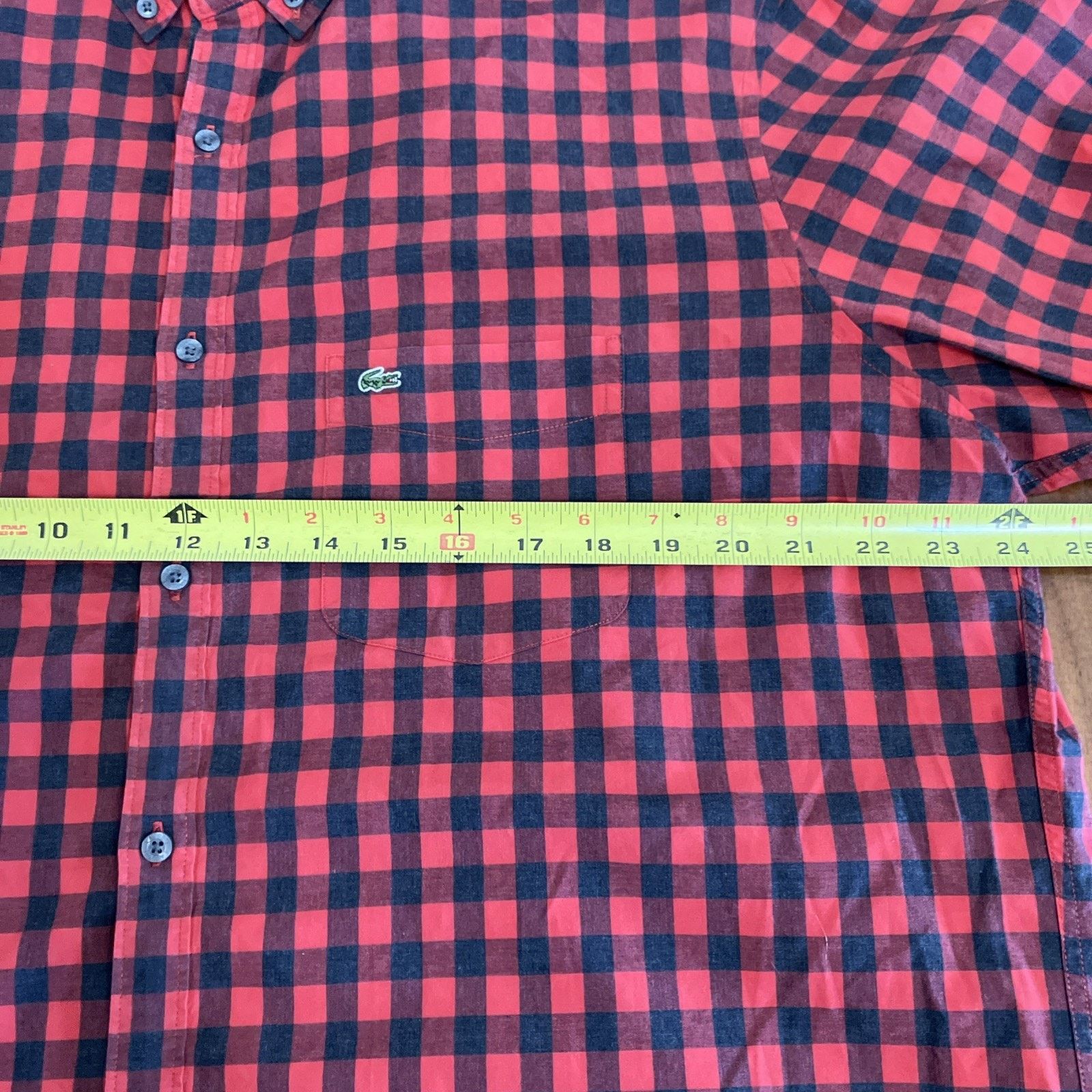 Lacoste Lacoste Men Regular Fit Checkered Button Down Shirt Large 44 Size US L / EU 52-54 / 3 - 14 Thumbnail