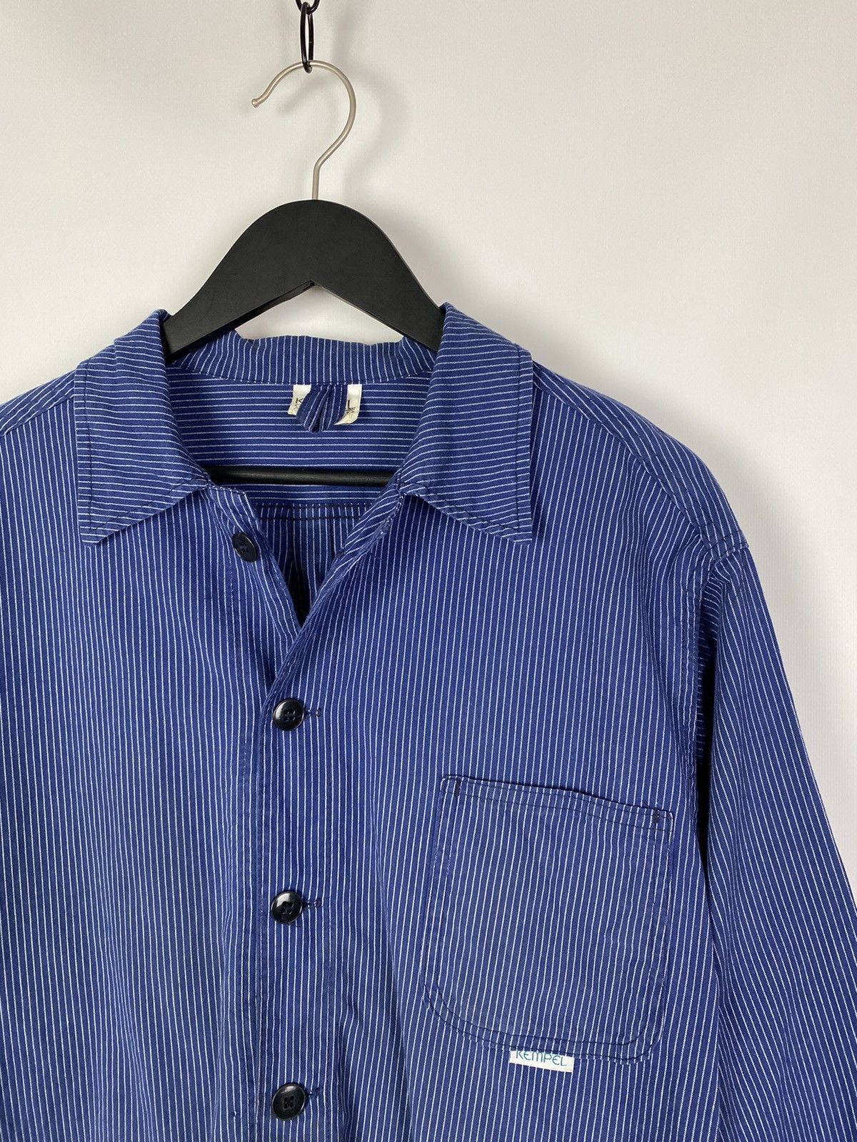 Vintage 90s Vintage Kempel Hickory Stripe Chore Work Over Shirt Size US S / EU 44-46 / 1 - 2 Thumbnail