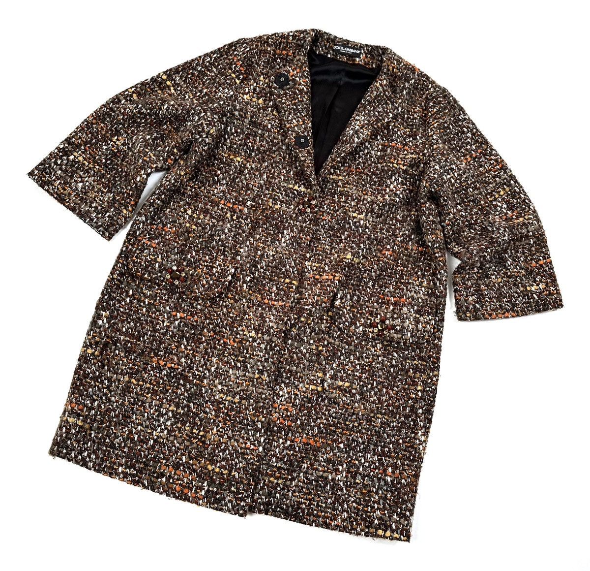 Dolce & Gabbana DOLCE & GABBANA TWEED Bouclé Texture Luxury Coat Jacket - 48 Size XL / US 12-14 / IT 48-50 - 3 Thumbnail