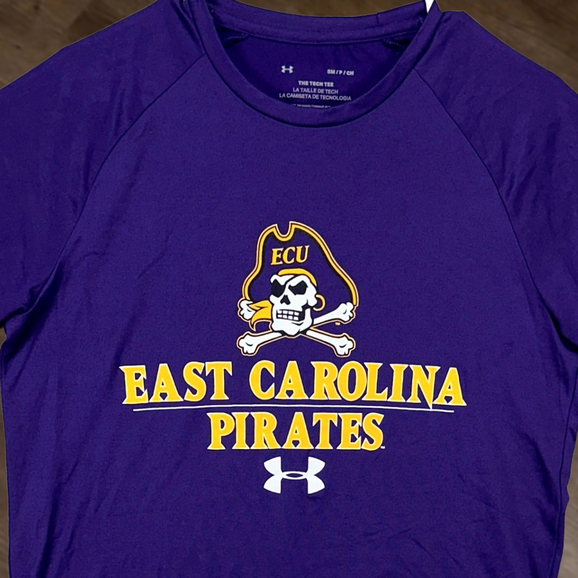 Under Armour Under Armour The Tech Tee T-Shirt Mens Small Purple East Carolina Pirates Logo Crew Neck Short Sleeve Size US S / EU 44-46 / 1 - 1 Thumbnail